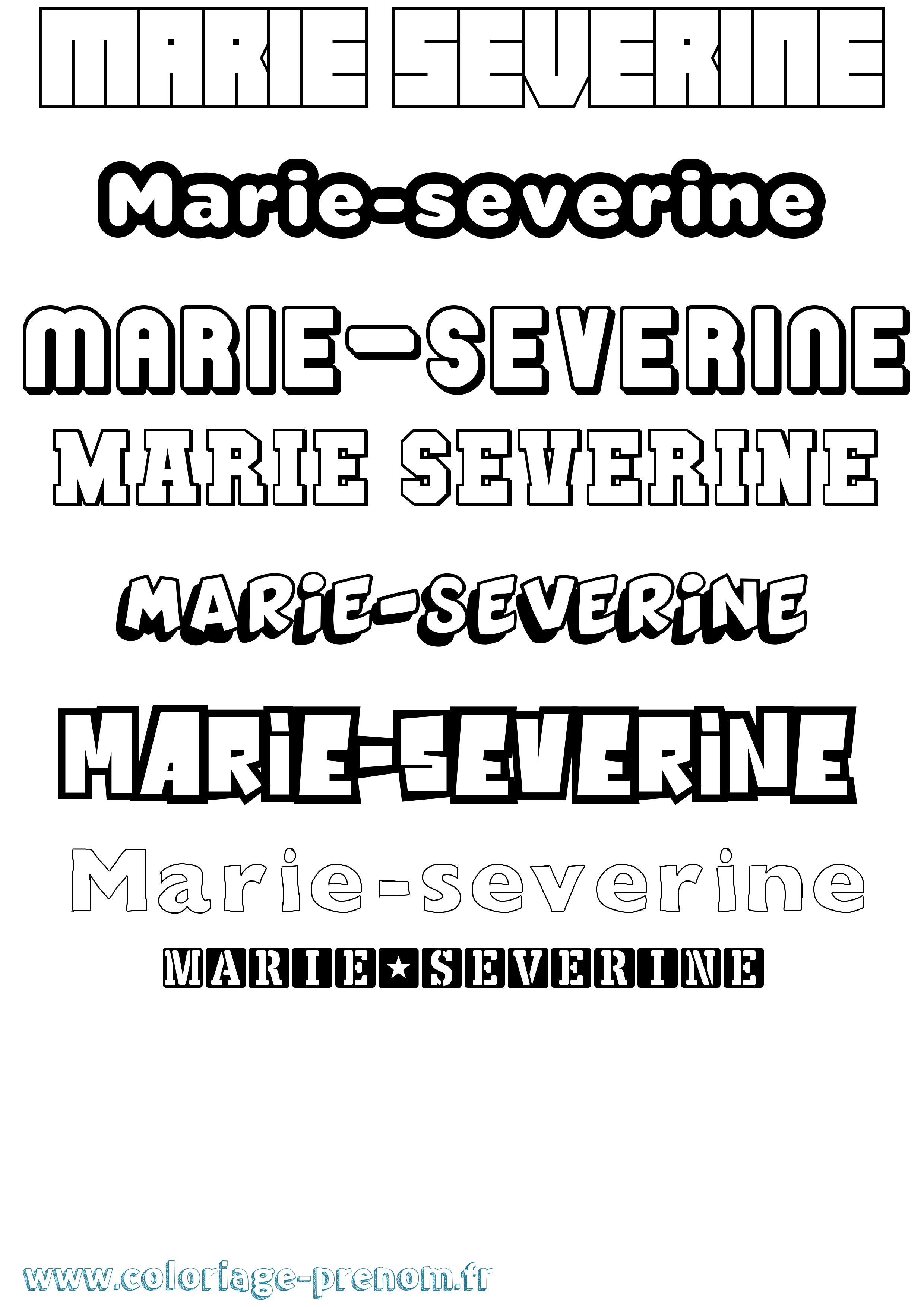 Coloriage Marie-Severine Simple Coloriage prénom Marie-Severine Simple
