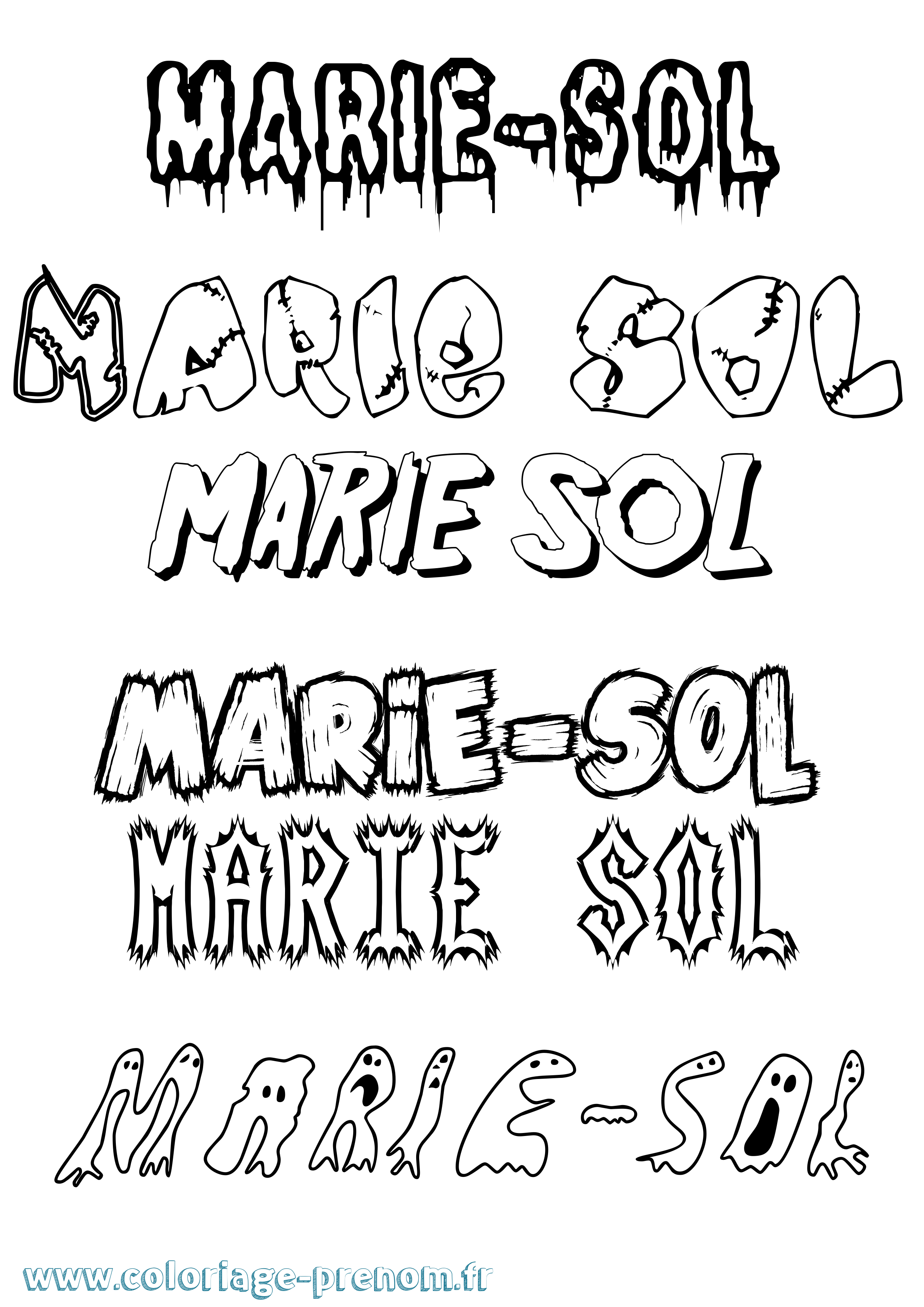 Coloriage Marie-Sol Frisson Coloriage prénom Marie-Sol Frisson