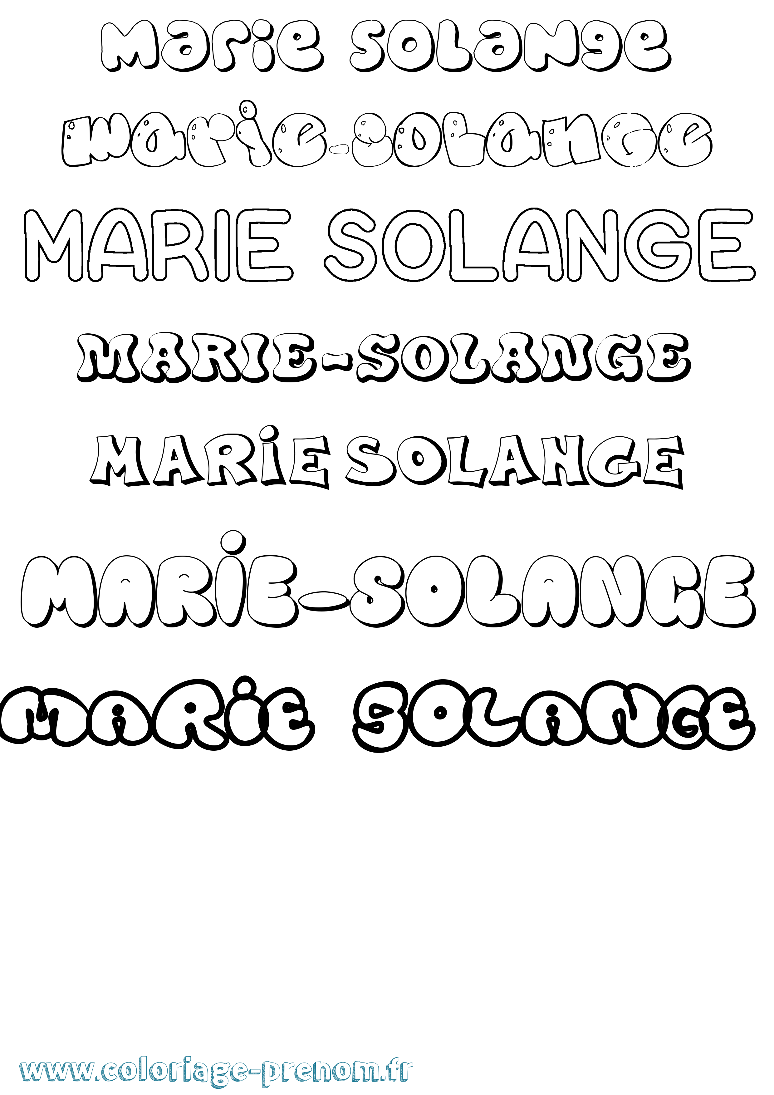 Coloriage Marie-Solange Bubble Coloriage prénom Marie-Solange Bubble