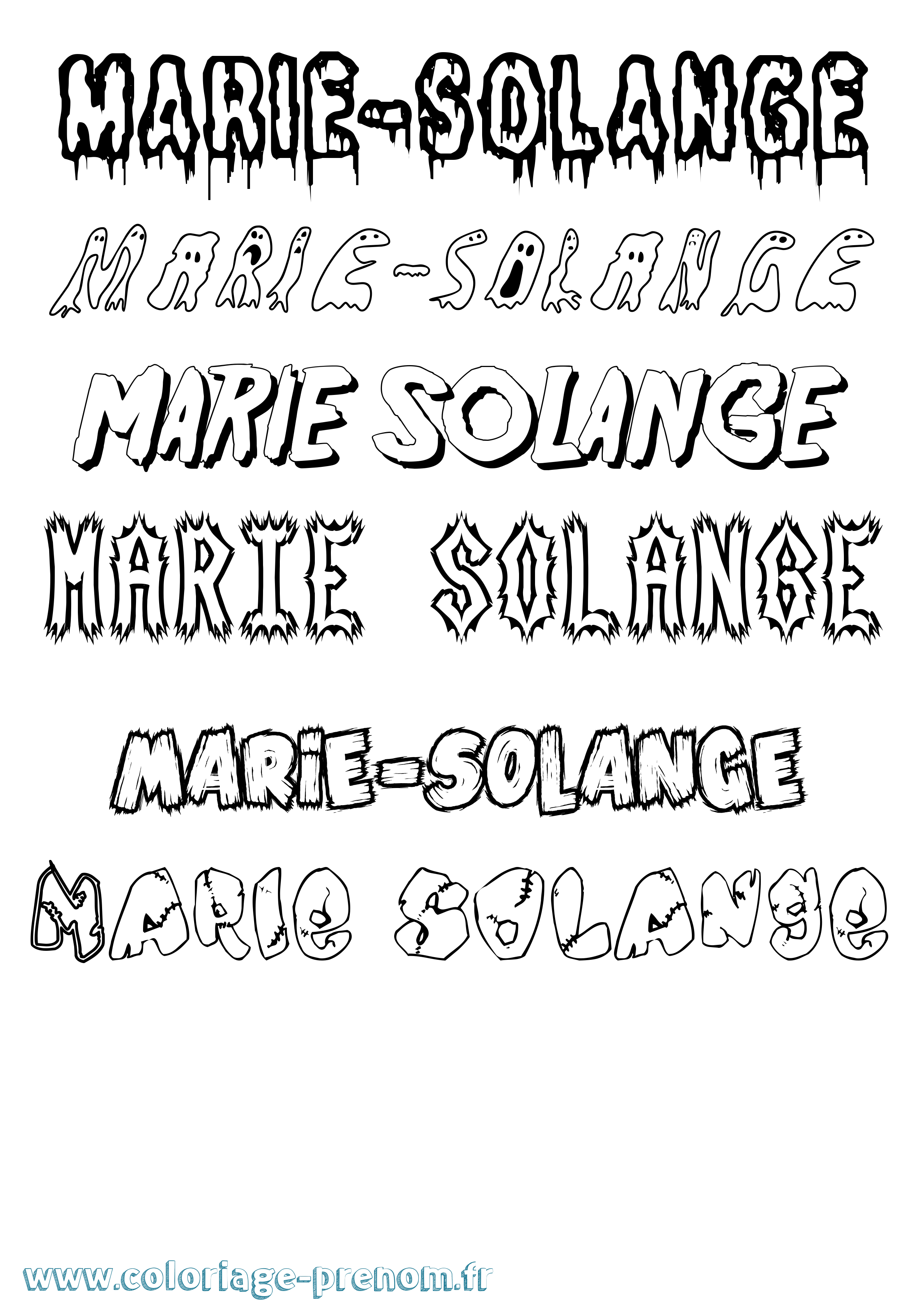 Coloriage Marie-Solange Frisson Coloriage prénom Marie-Solange Frisson