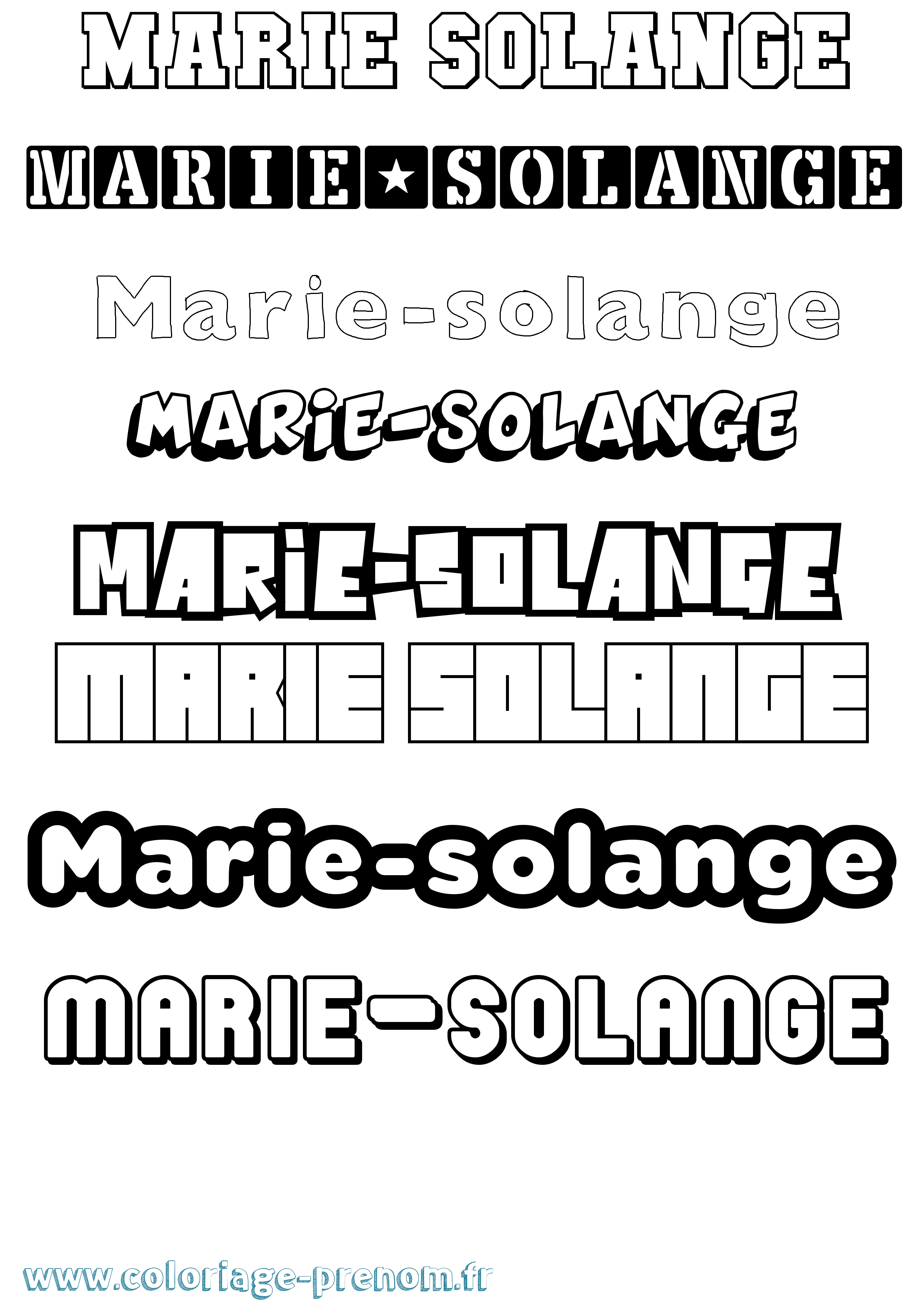 Coloriage Marie-Solange Simple Coloriage prénom Marie-Solange Simple