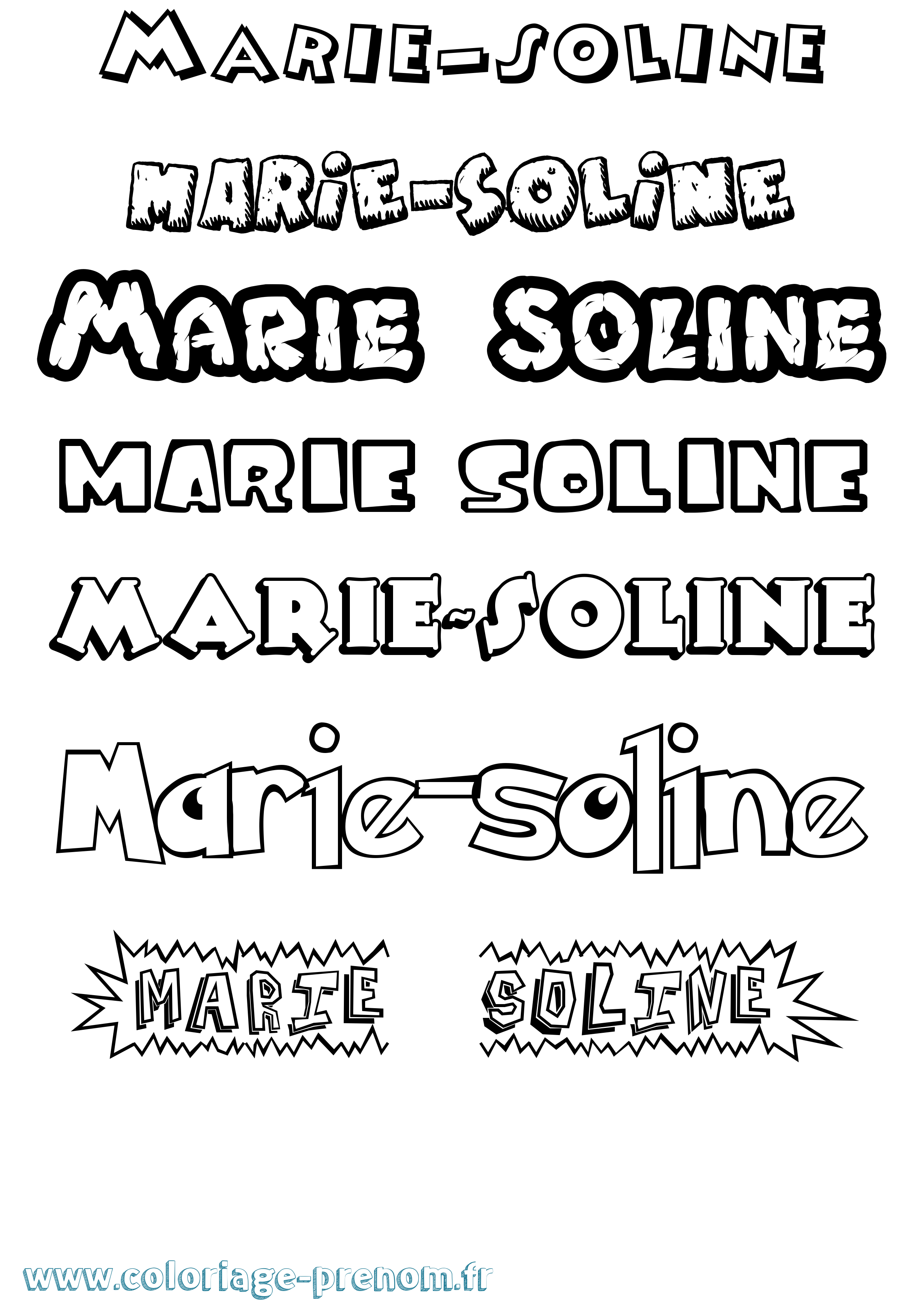 Coloriage Marie-Soline Dessin Animé Coloriage prénom Marie-Soline Dessin Animé