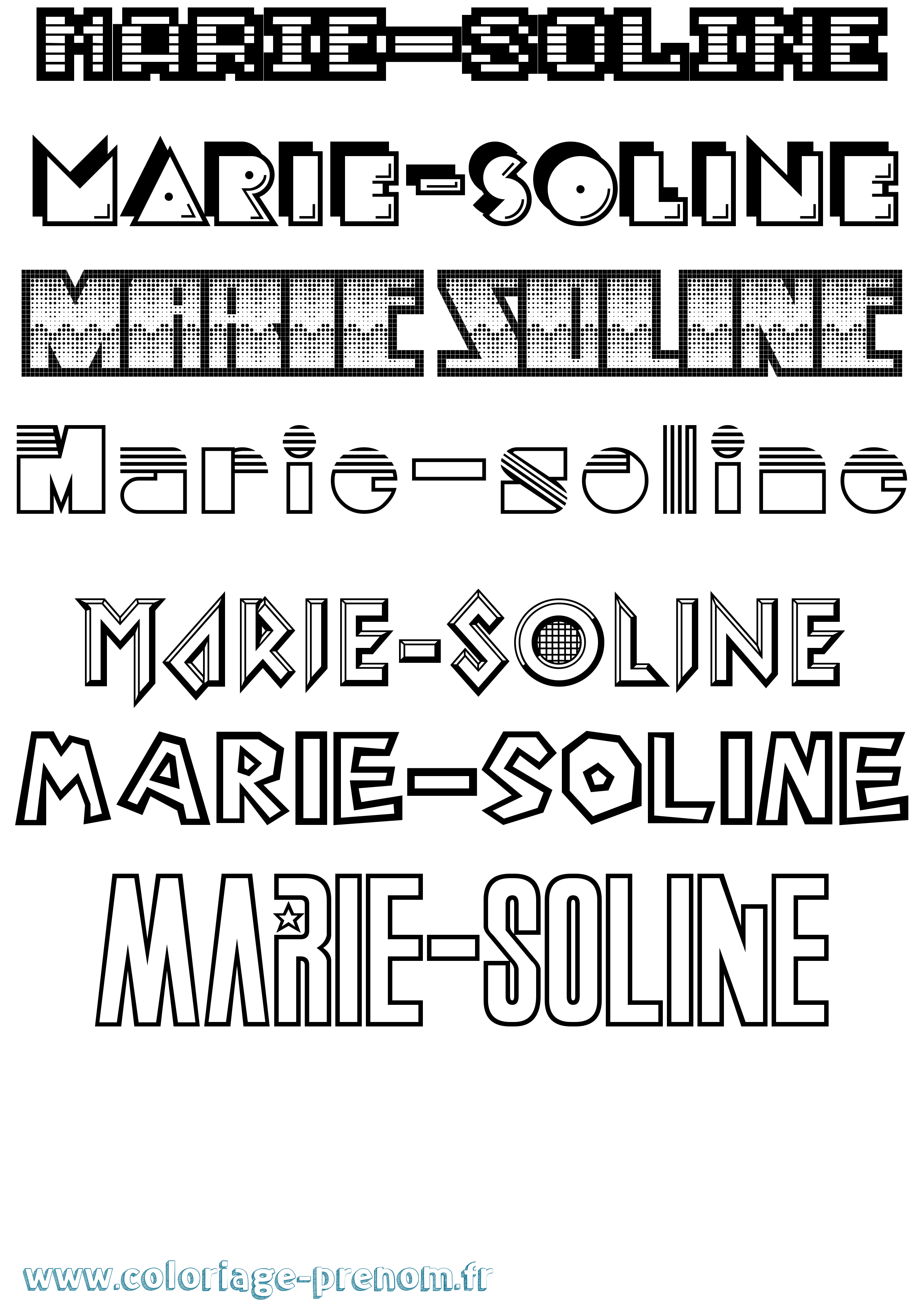 Coloriage Marie-Soline Jeux Vidéos Coloriage prénom Marie-Soline Jeux Vidéos