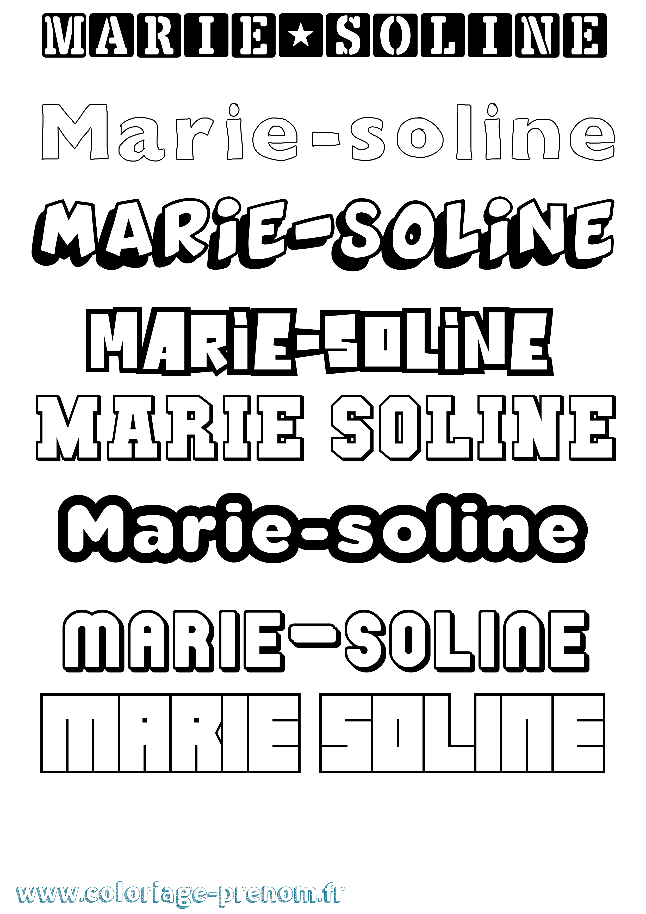 Coloriage Marie-Soline Simple Coloriage prénom Marie-Soline Simple