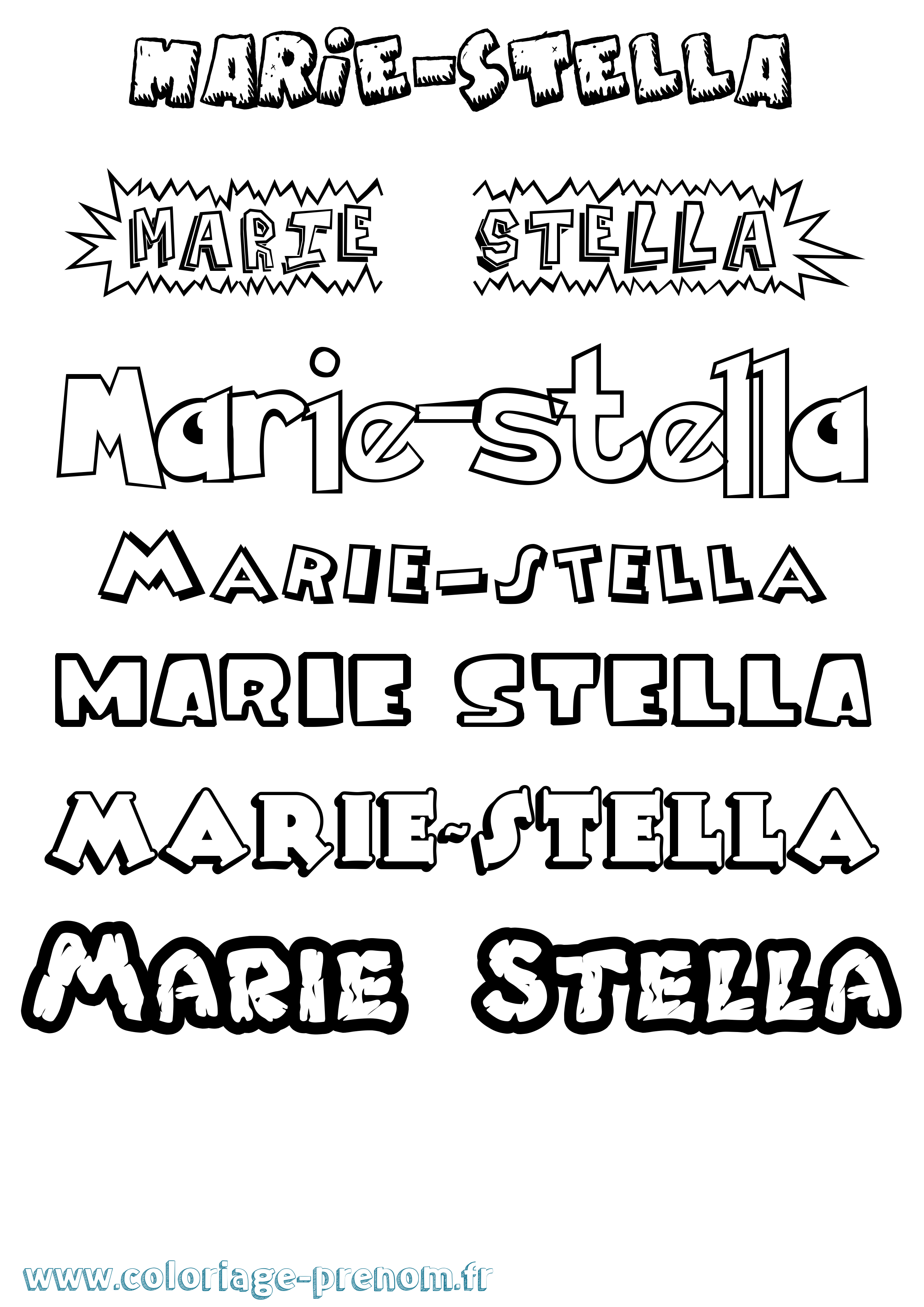 Coloriage Marie-Stella Dessin Animé Coloriage prénom Marie-Stella Dessin Animé