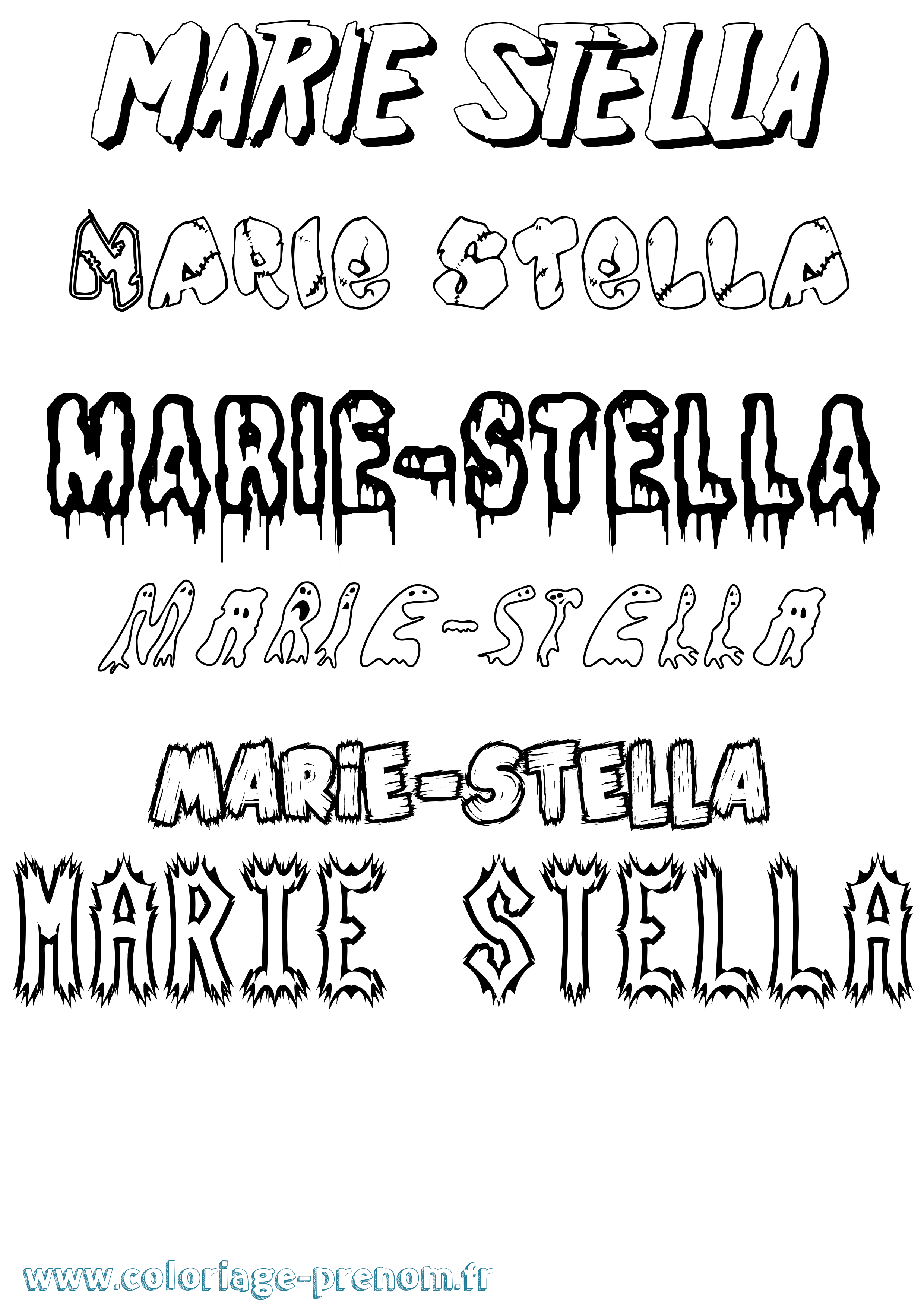 Coloriage Marie-Stella Frisson Coloriage prénom Marie-Stella Frisson