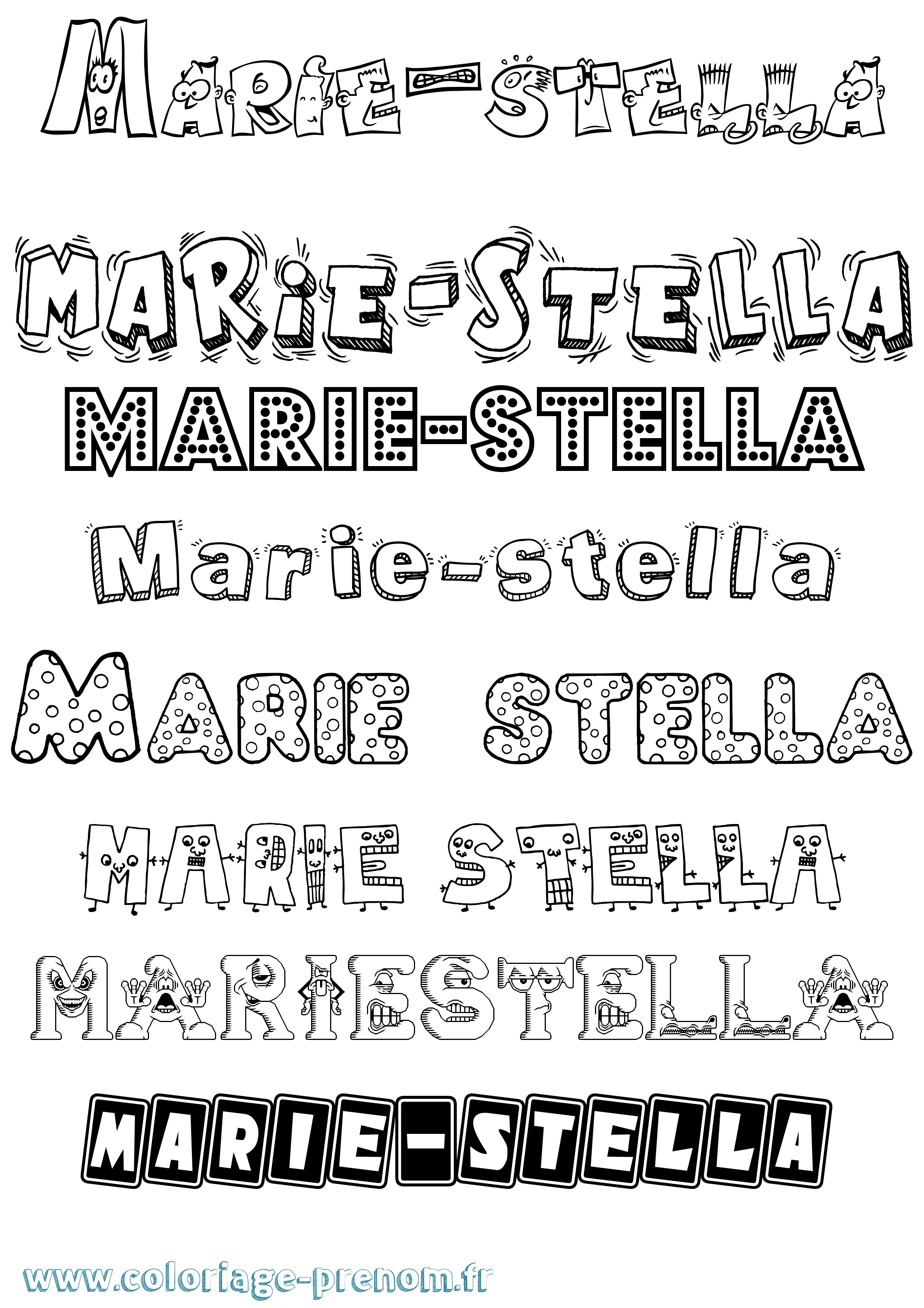 Coloriage Marie-Stella Fun Coloriage prénom Marie-Stella Fun
