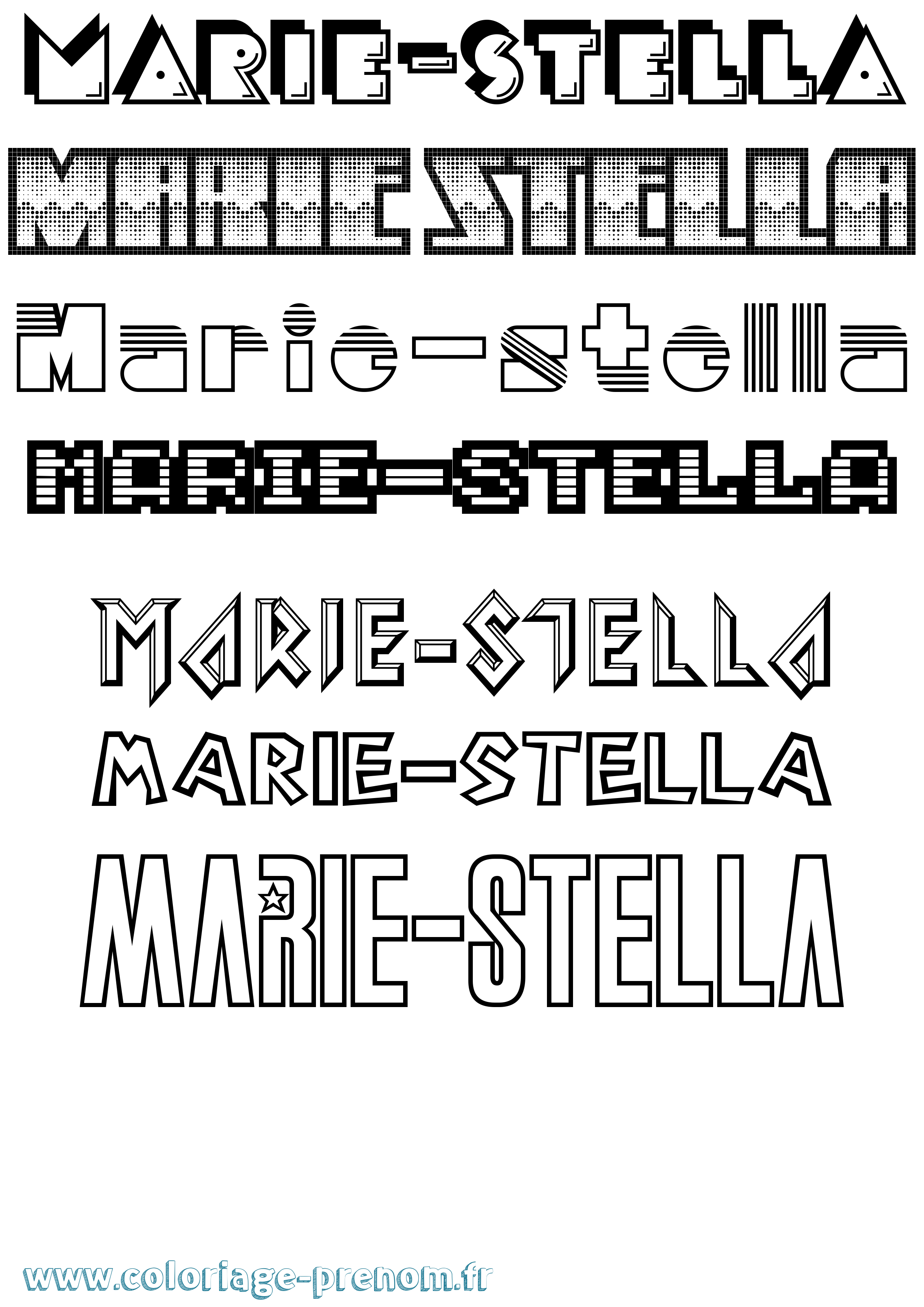 Coloriage Marie-Stella Jeux Vidéos Coloriage prénom Marie-Stella Jeux Vidéos
