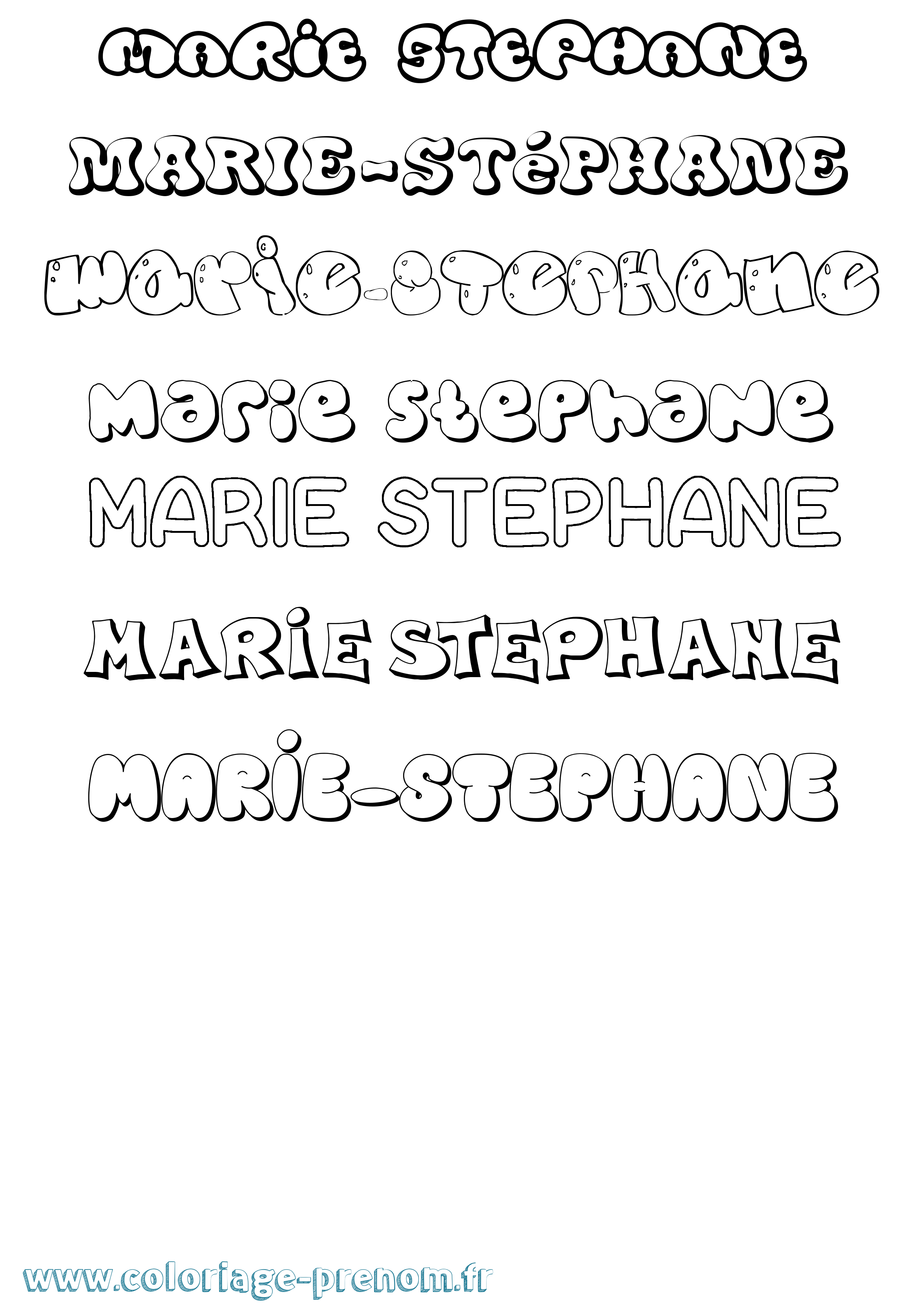 Coloriage Marie-Stéphane Bubble Coloriage prénom Marie-Stéphane Bubble