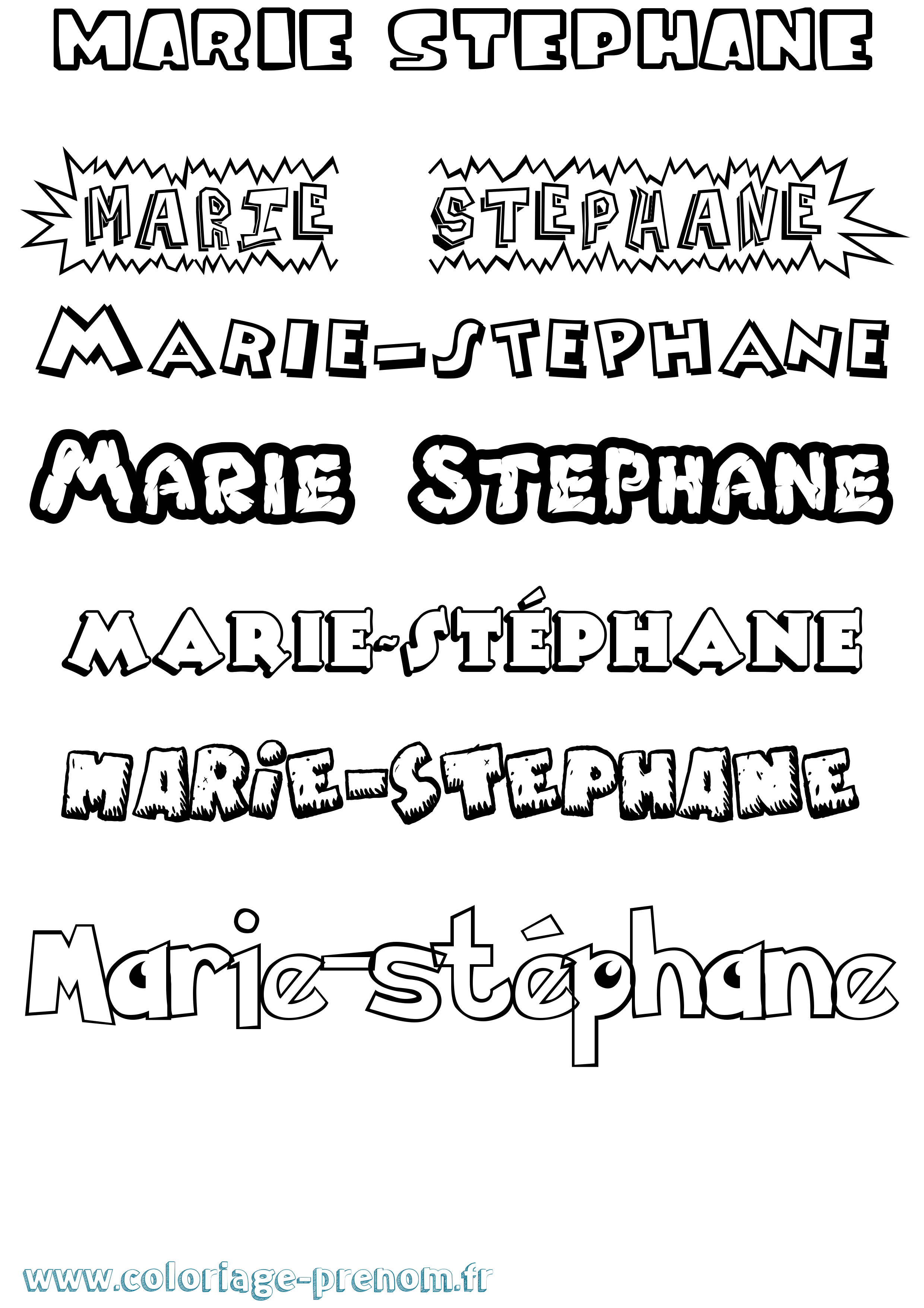 Coloriage Marie-Stéphane Dessin Animé Coloriage prénom Marie-Stéphane Dessin Animé