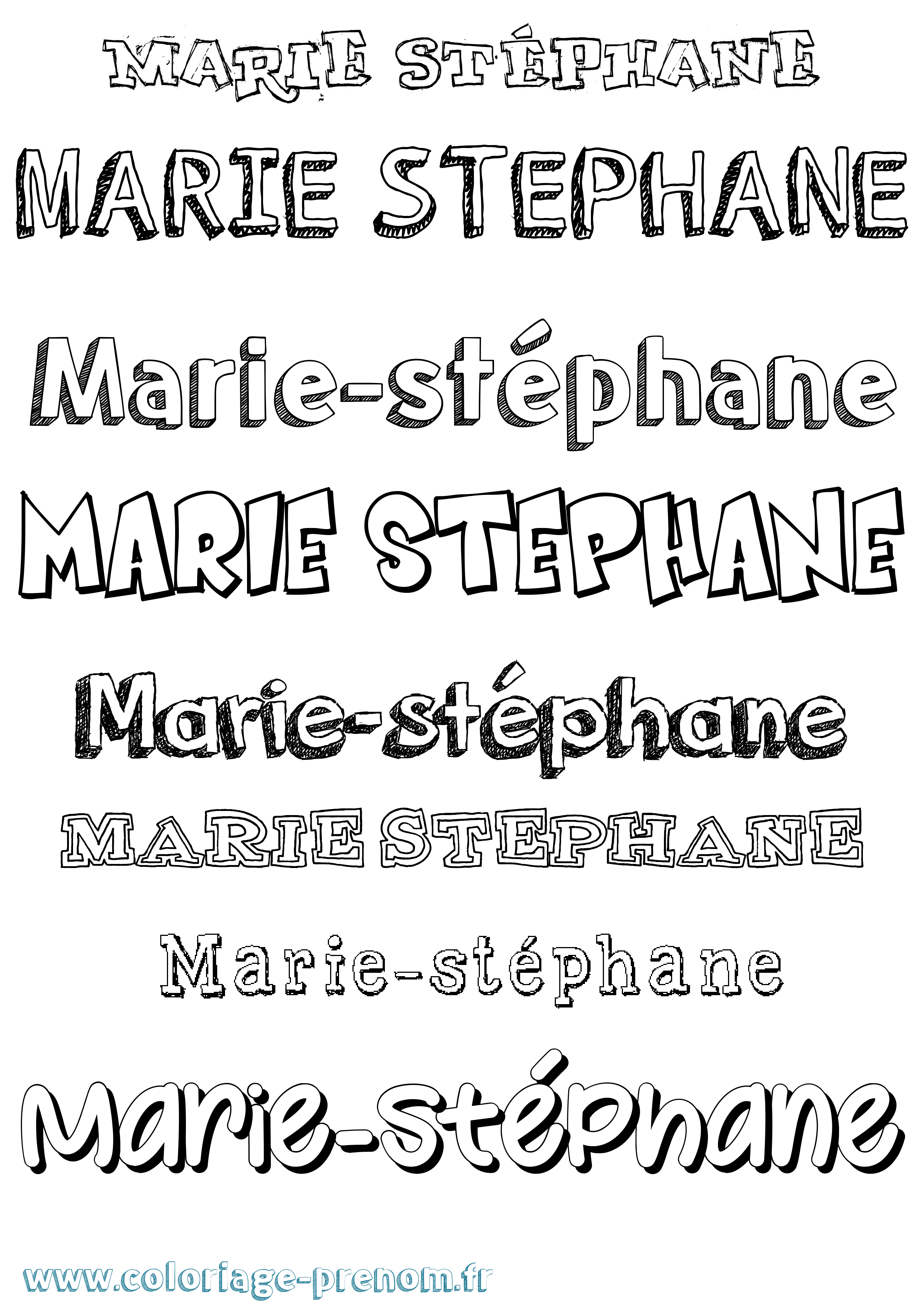Coloriage Marie-Stéphane Dessiné Coloriage prénom Marie-Stéphane Dessiné