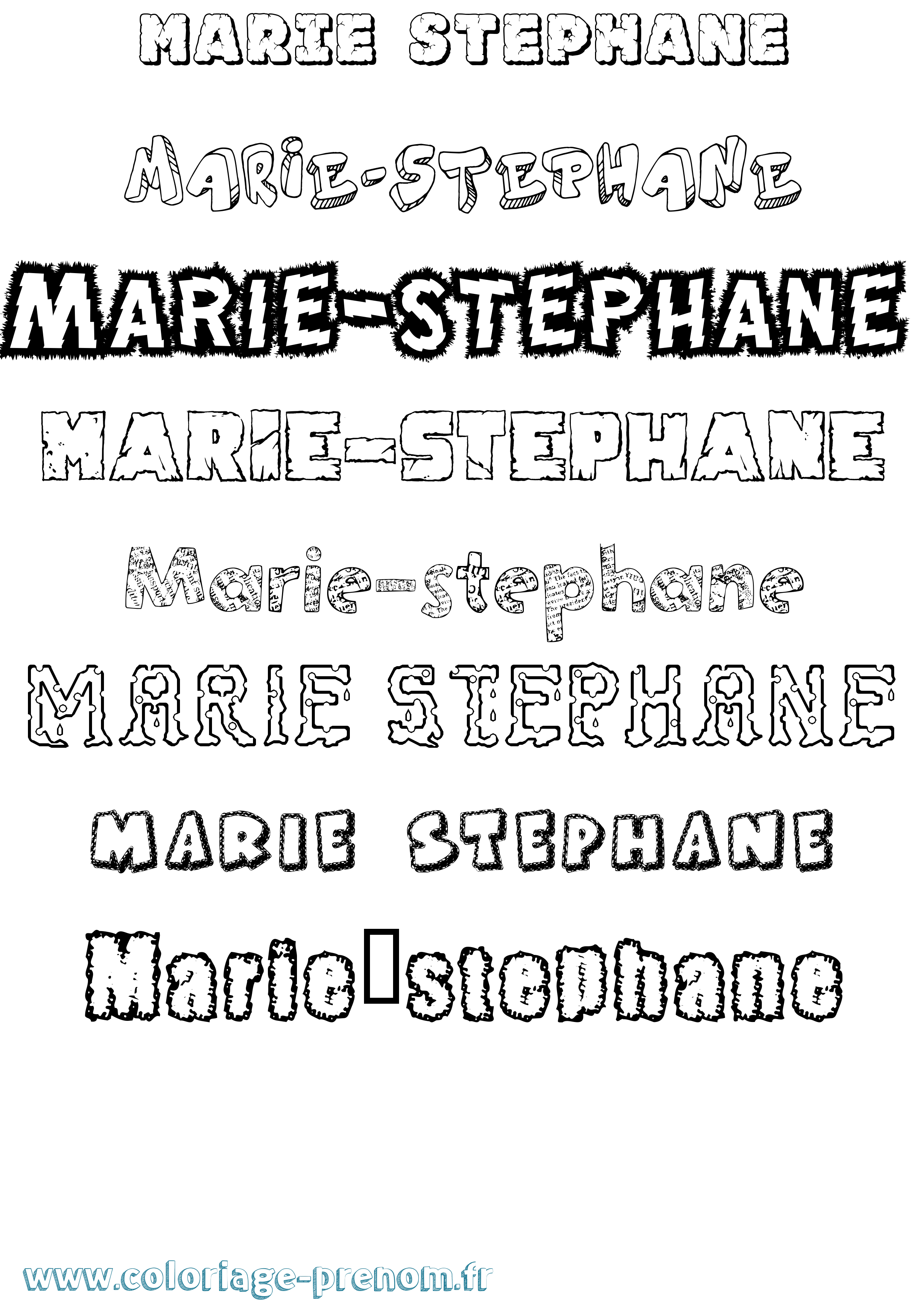 Coloriage Marie-Stéphane Destructuré Coloriage prénom Marie-Stéphane Destructuré
