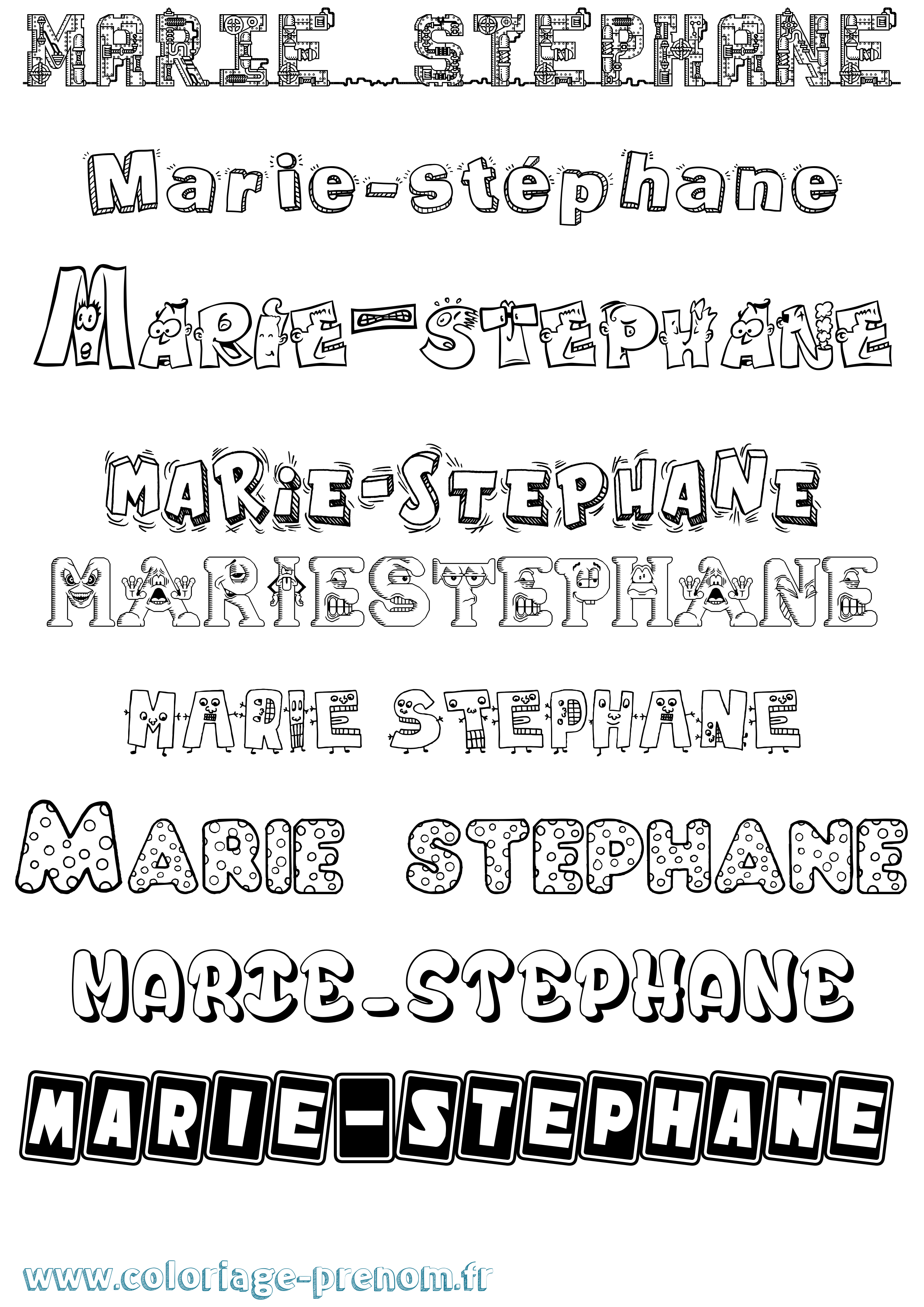 Coloriage Marie-Stéphane Fun Coloriage prénom Marie-Stéphane Fun