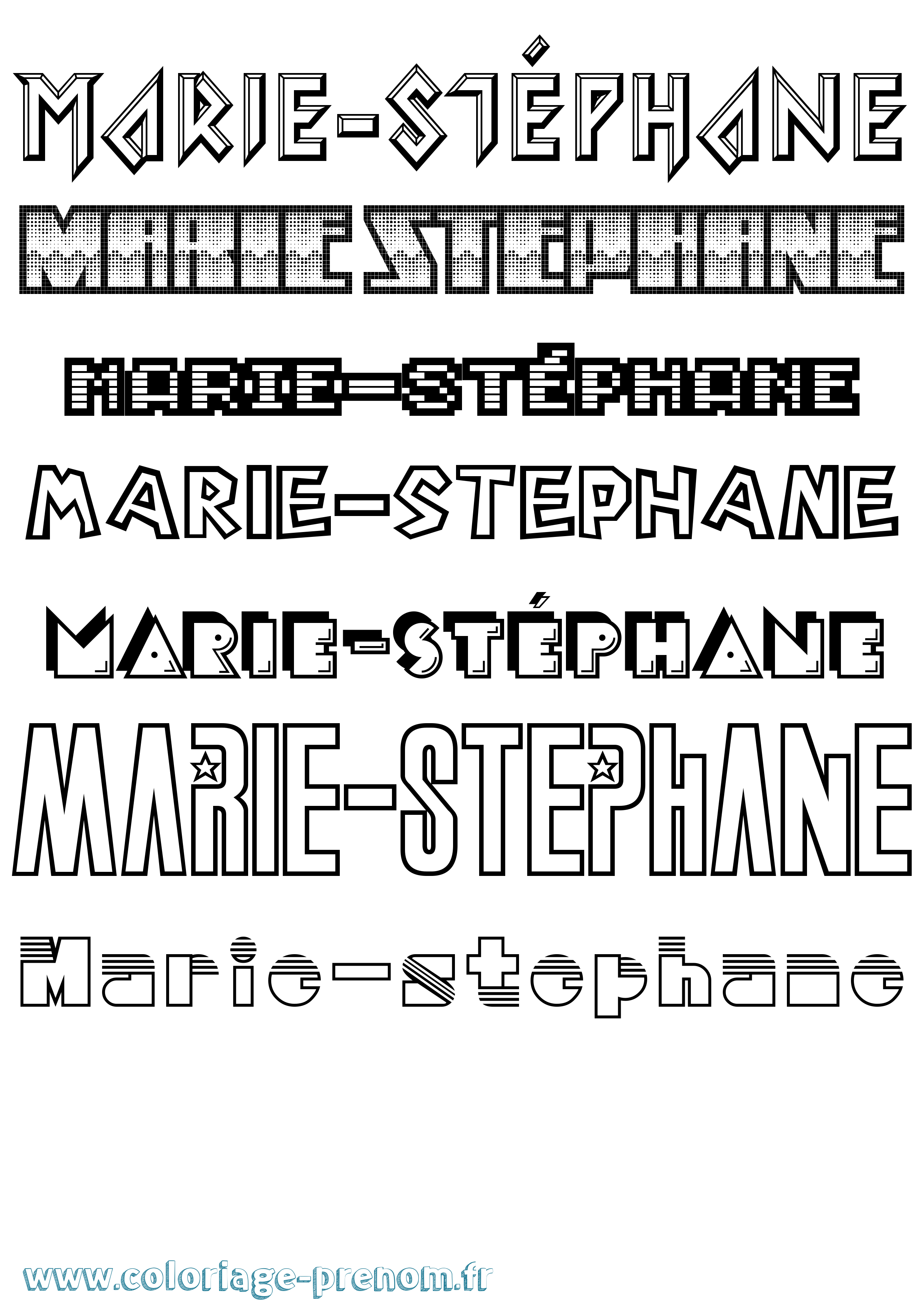 Coloriage Marie-Stéphane Jeux Vidéos Coloriage prénom Marie-Stéphane Jeux Vidéos