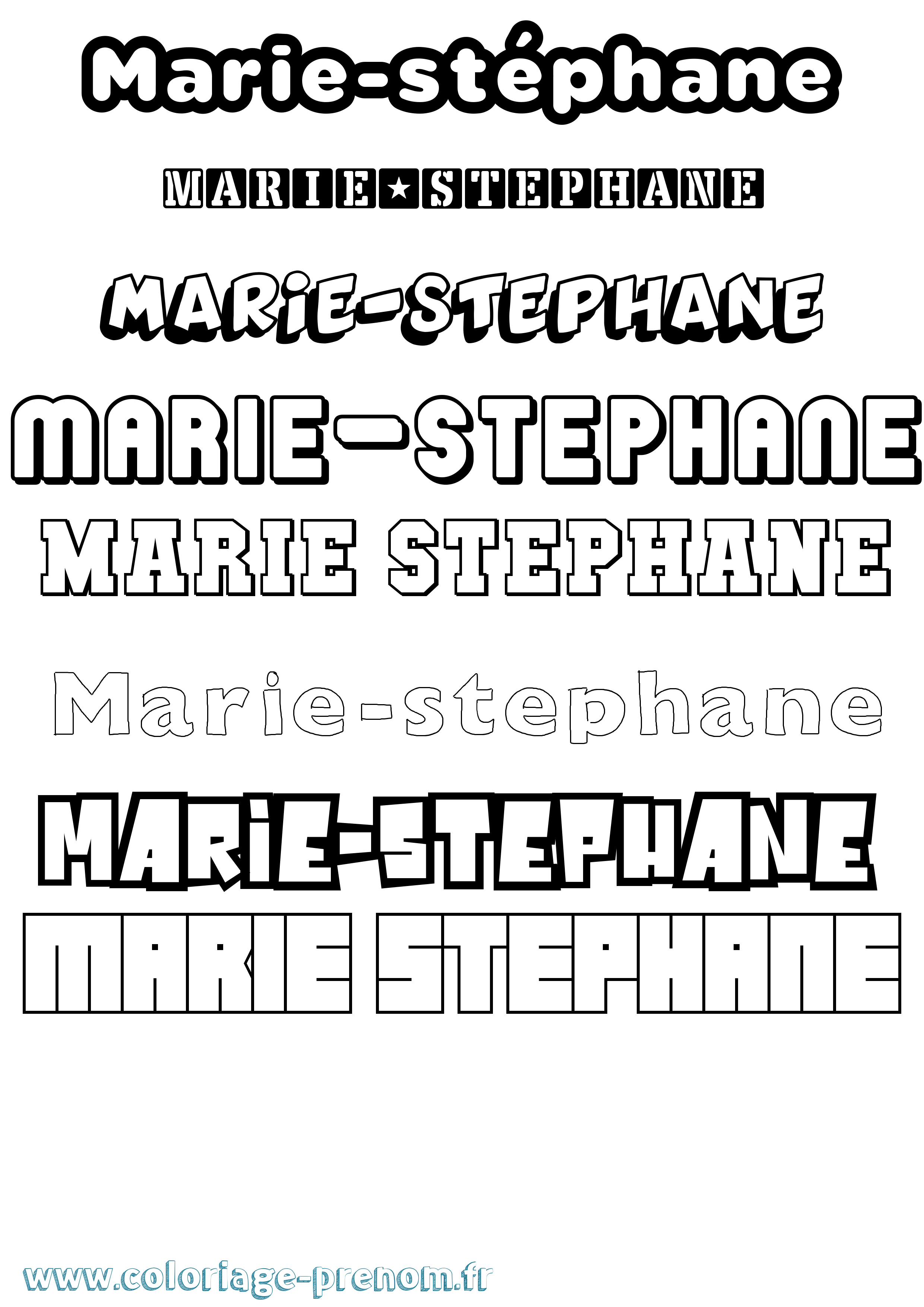 Coloriage Marie-Stéphane Simple Coloriage prénom Marie-Stéphane Simple