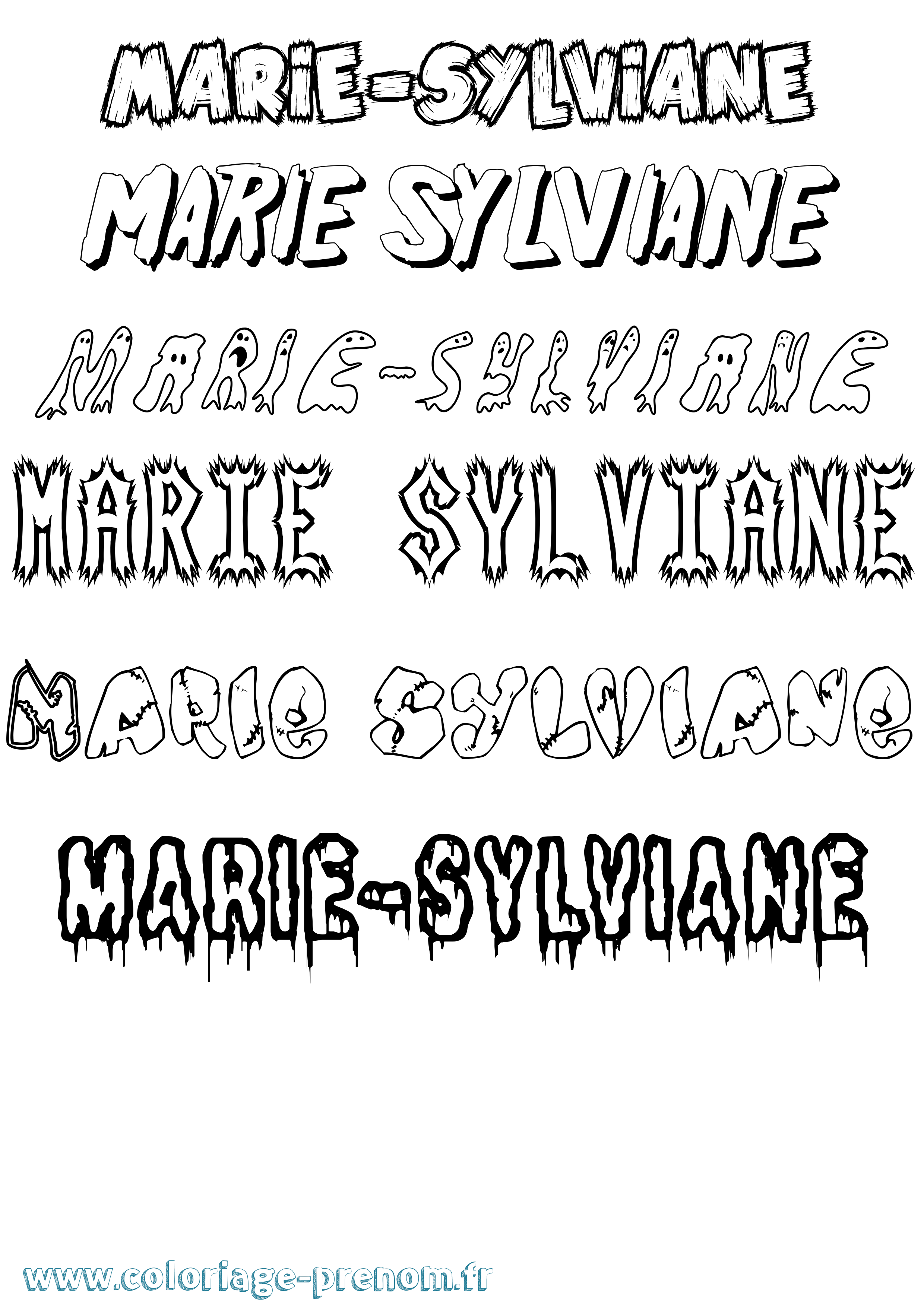 Coloriage Marie-Sylviane Frisson Coloriage prénom Marie-Sylviane Frisson
