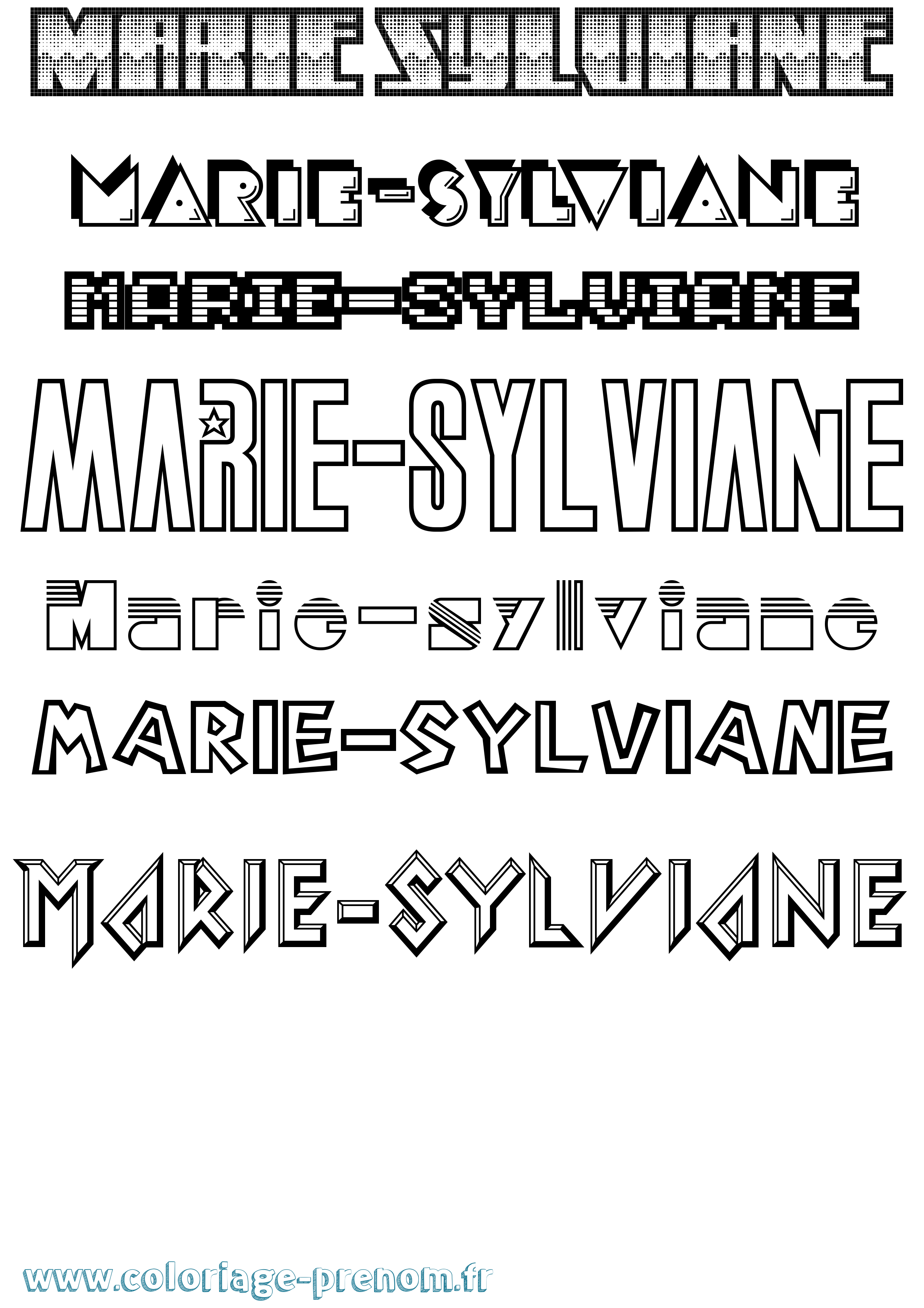 Coloriage Marie-Sylviane Jeux Vidéos Coloriage prénom Marie-Sylviane Jeux Vidéos