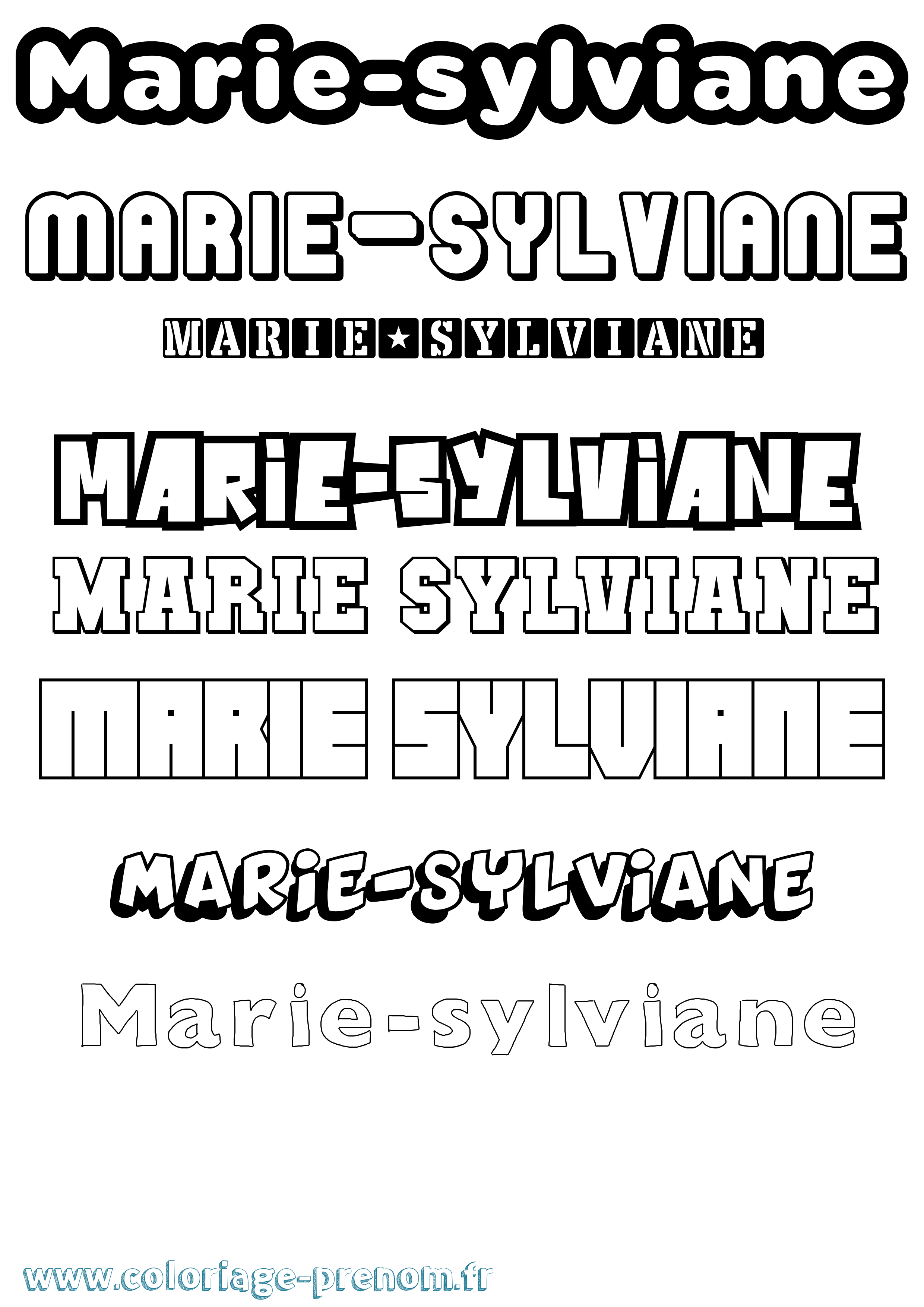 Coloriage Marie-Sylviane Simple Coloriage prénom Marie-Sylviane Simple