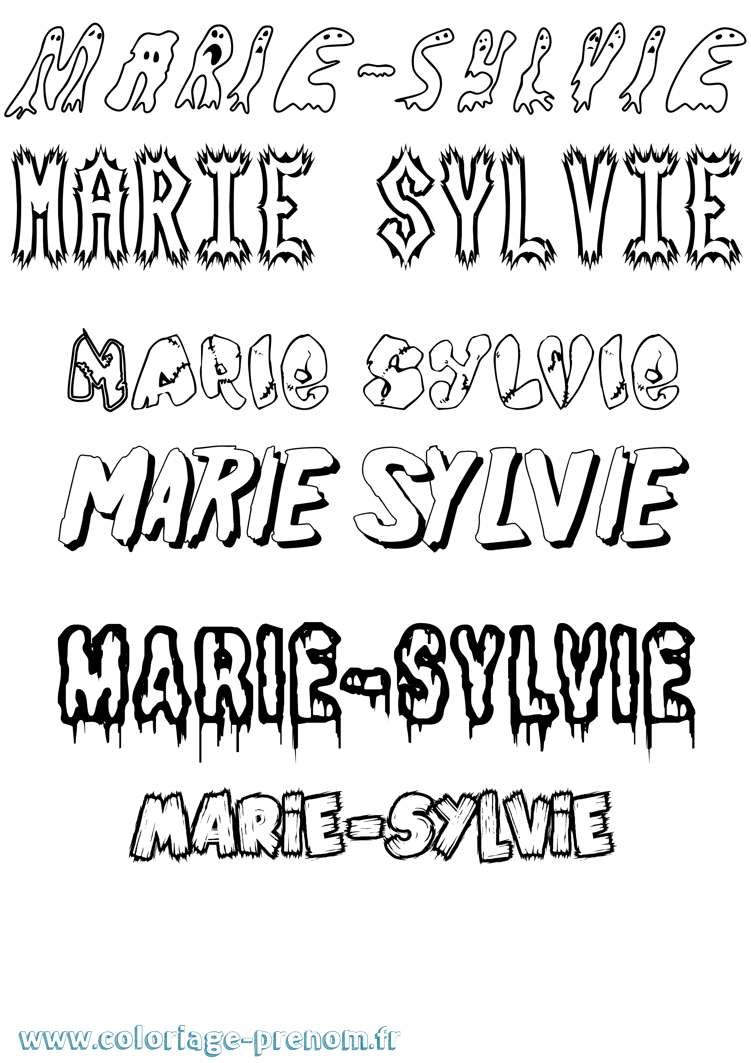Coloriage Marie-Sylvie Frisson Coloriage prénom Marie-Sylvie Frisson