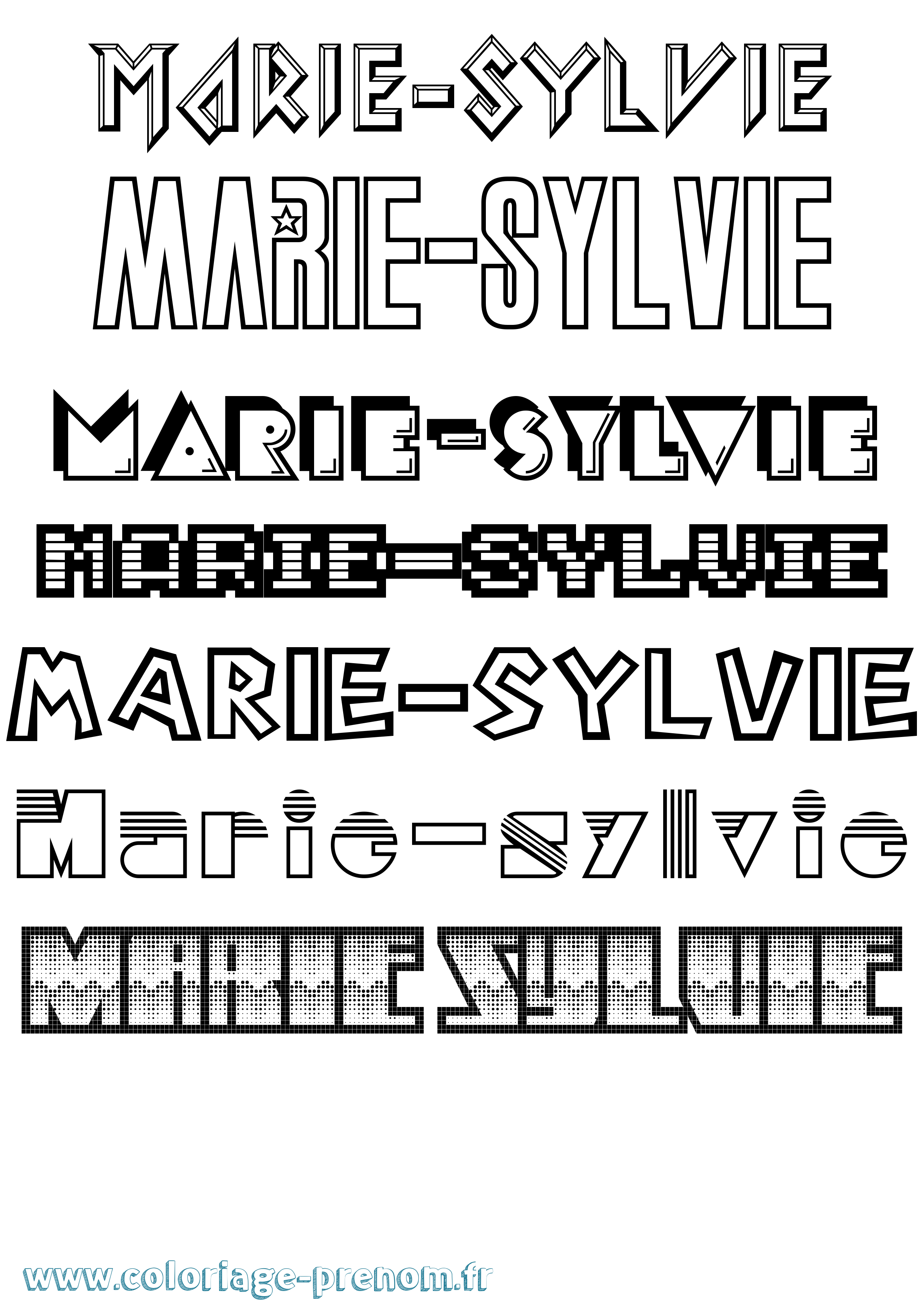 Coloriage Marie-Sylvie Jeux Vidéos Coloriage prénom Marie-Sylvie Jeux Vidéos