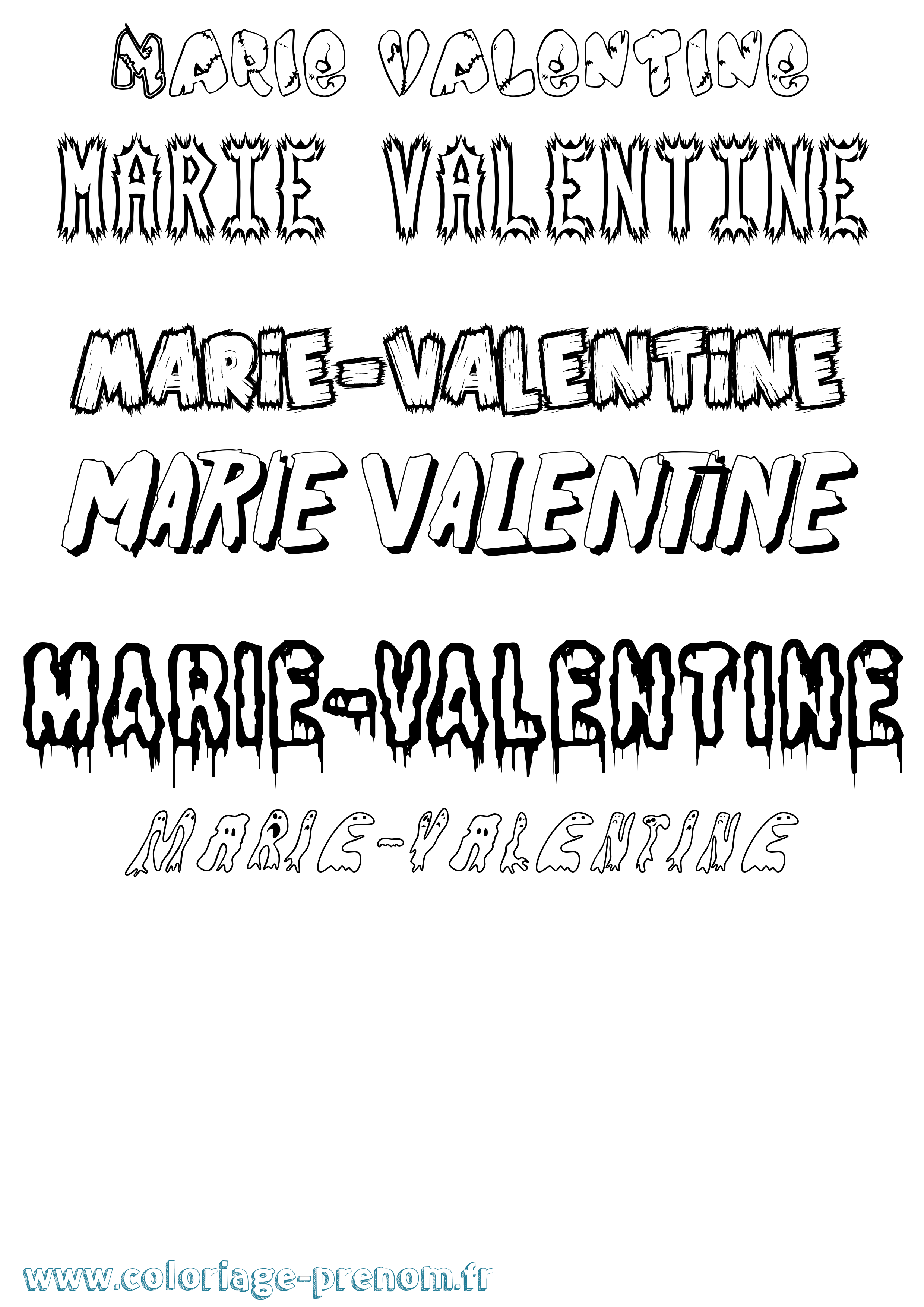Coloriage Marie-Valentine Frisson Coloriage prénom Marie-Valentine Frisson