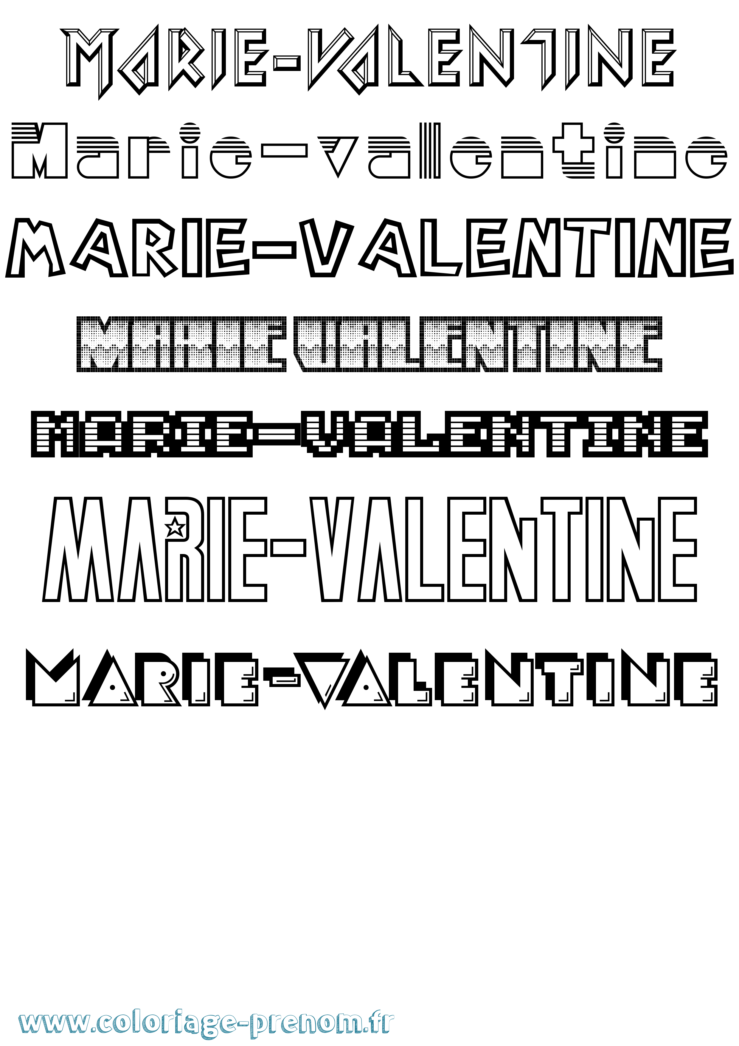 Coloriage Marie-Valentine Jeux Vidéos Coloriage prénom Marie-Valentine Jeux Vidéos