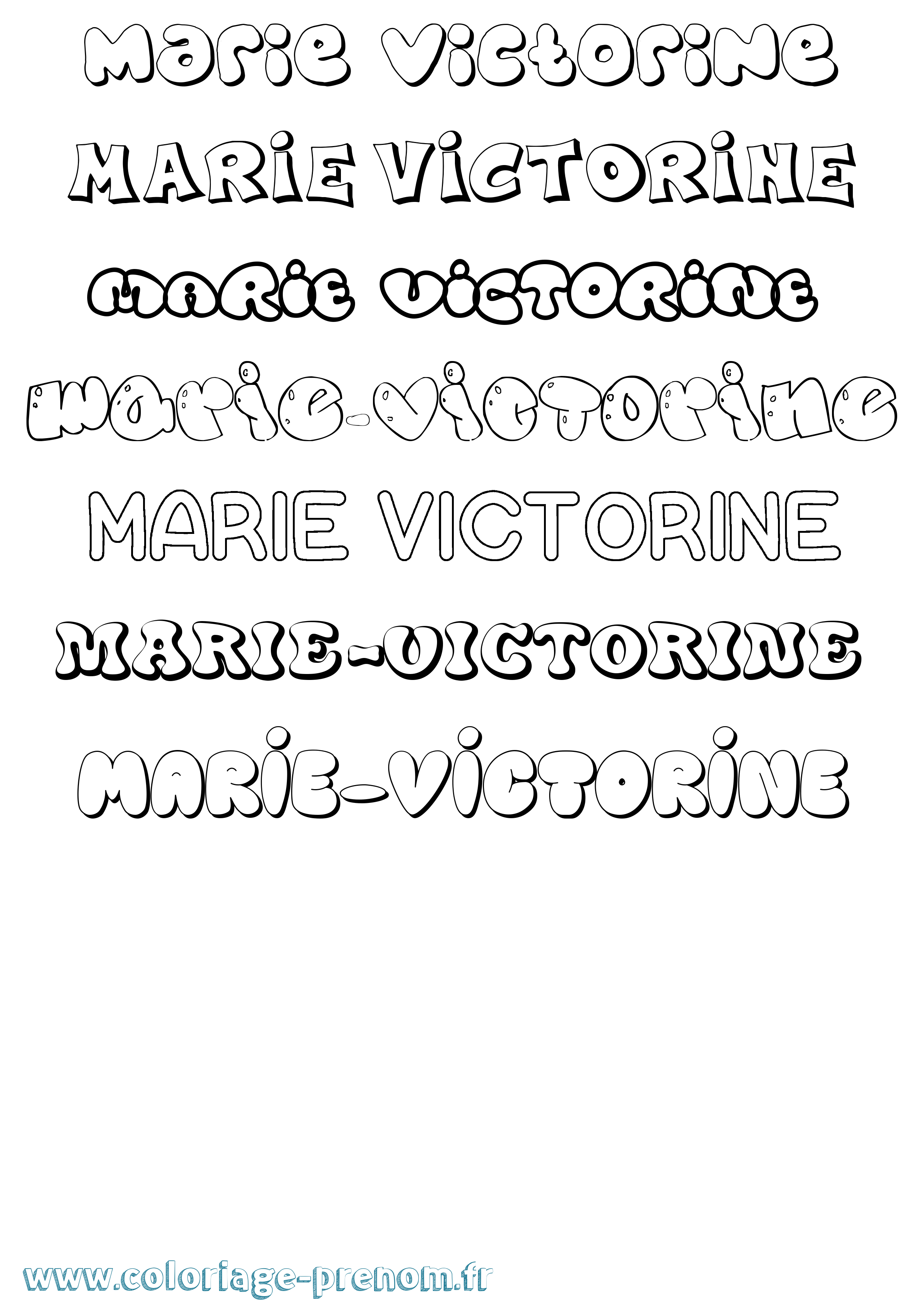 Coloriage Marie-Victorine Bubble Coloriage prénom Marie-Victorine Bubble