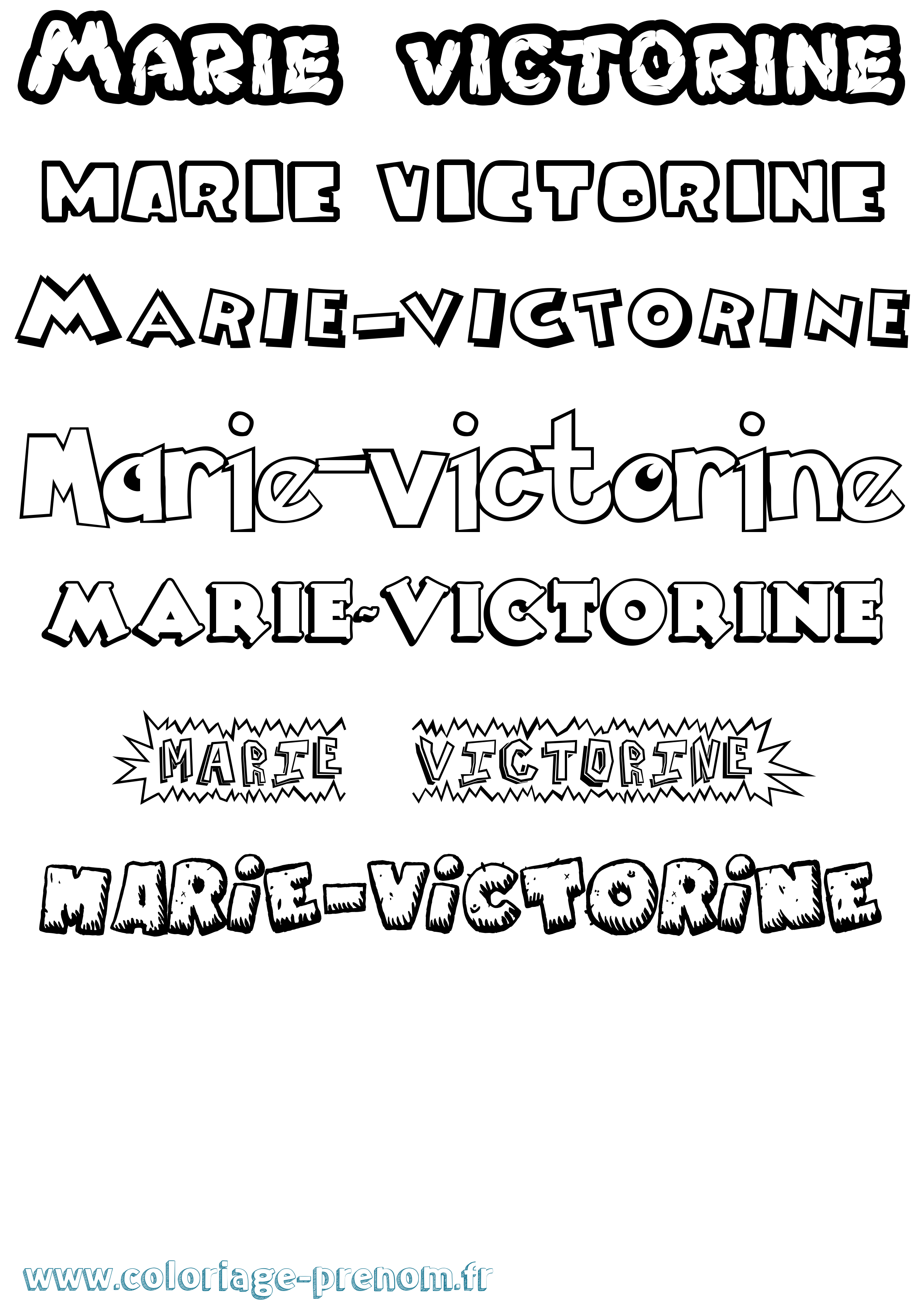 Coloriage Marie-Victorine Dessin Animé Coloriage prénom Marie-Victorine Dessin Animé