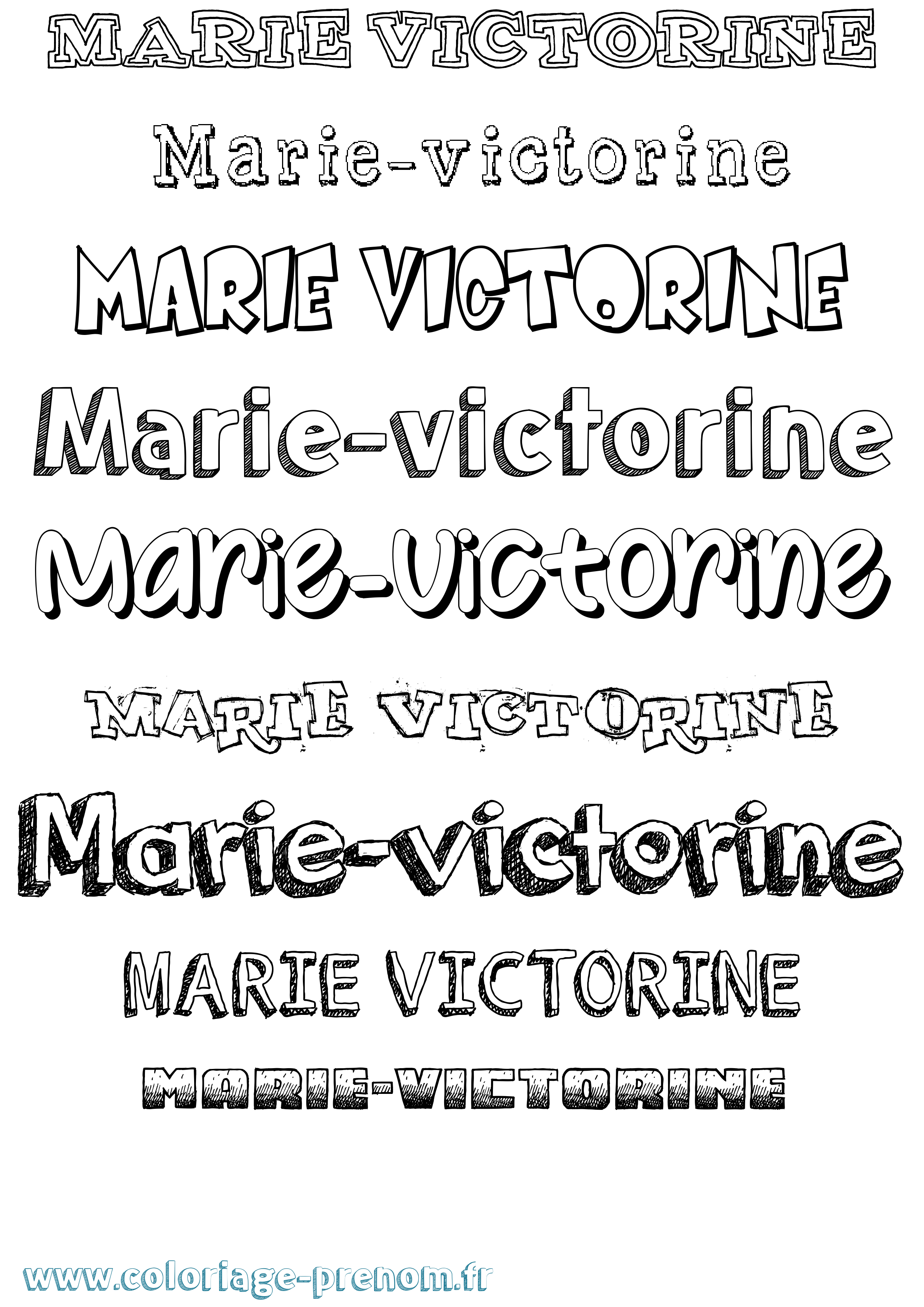 Coloriage Marie-Victorine Dessiné Coloriage prénom Marie-Victorine Dessiné