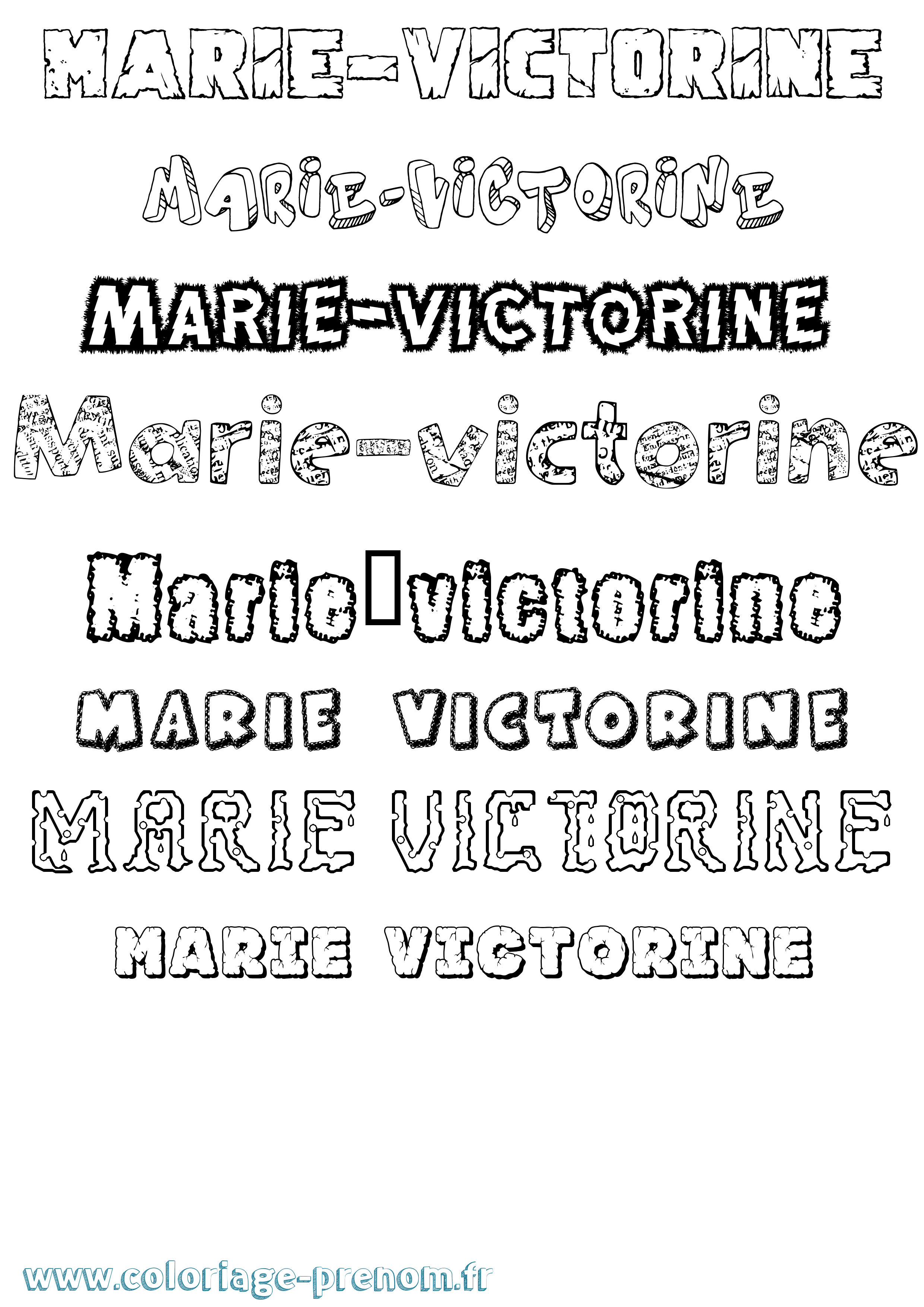 Coloriage Marie-Victorine Destructuré Coloriage prénom Marie-Victorine Destructuré