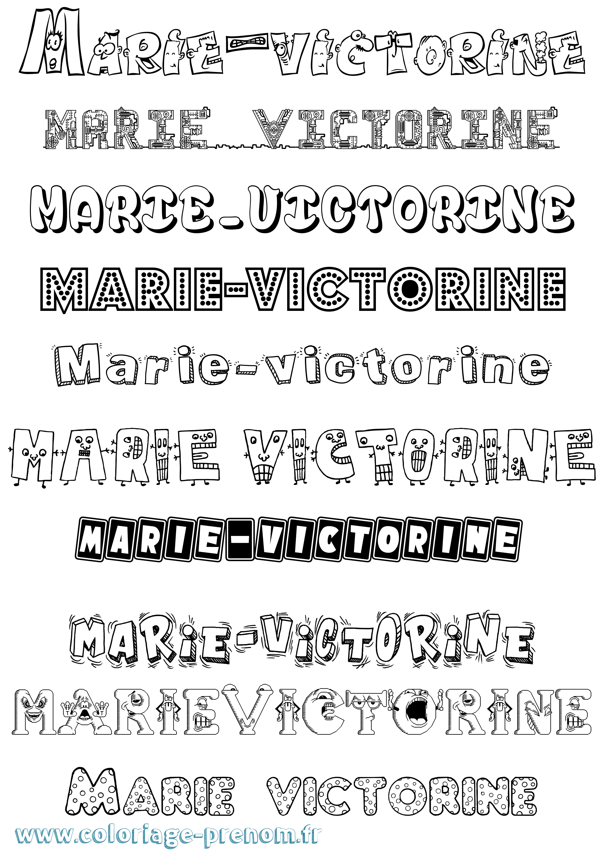 Coloriage Marie-Victorine Fun Coloriage prénom Marie-Victorine Fun