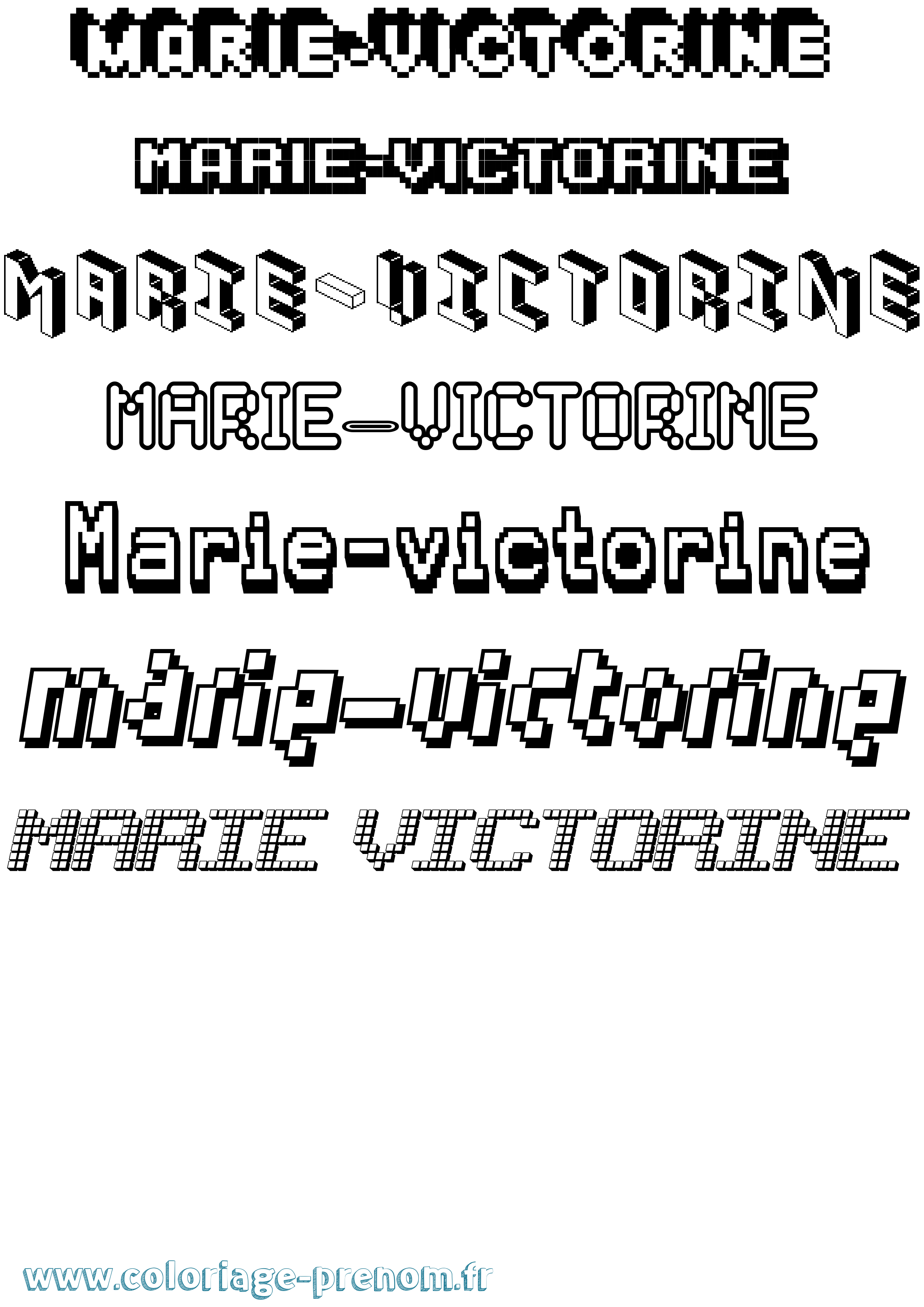 Coloriage Marie-Victorine Pixel Coloriage prénom Marie-Victorine Pixel