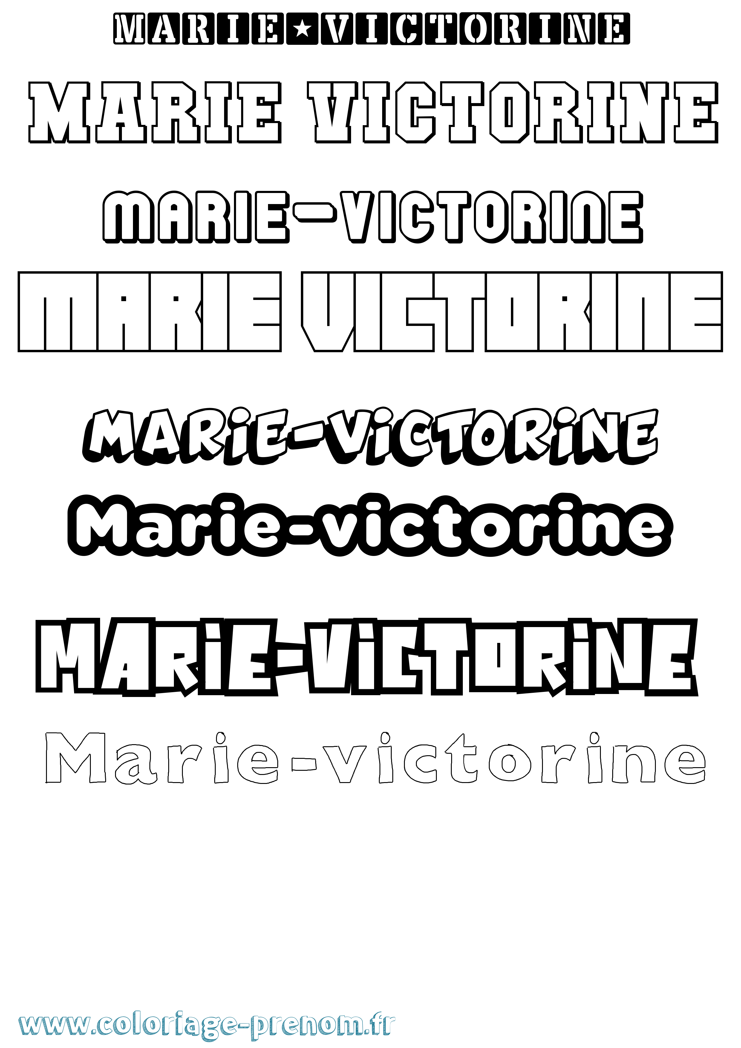 Coloriage Marie-Victorine Simple Coloriage prénom Marie-Victorine Simple