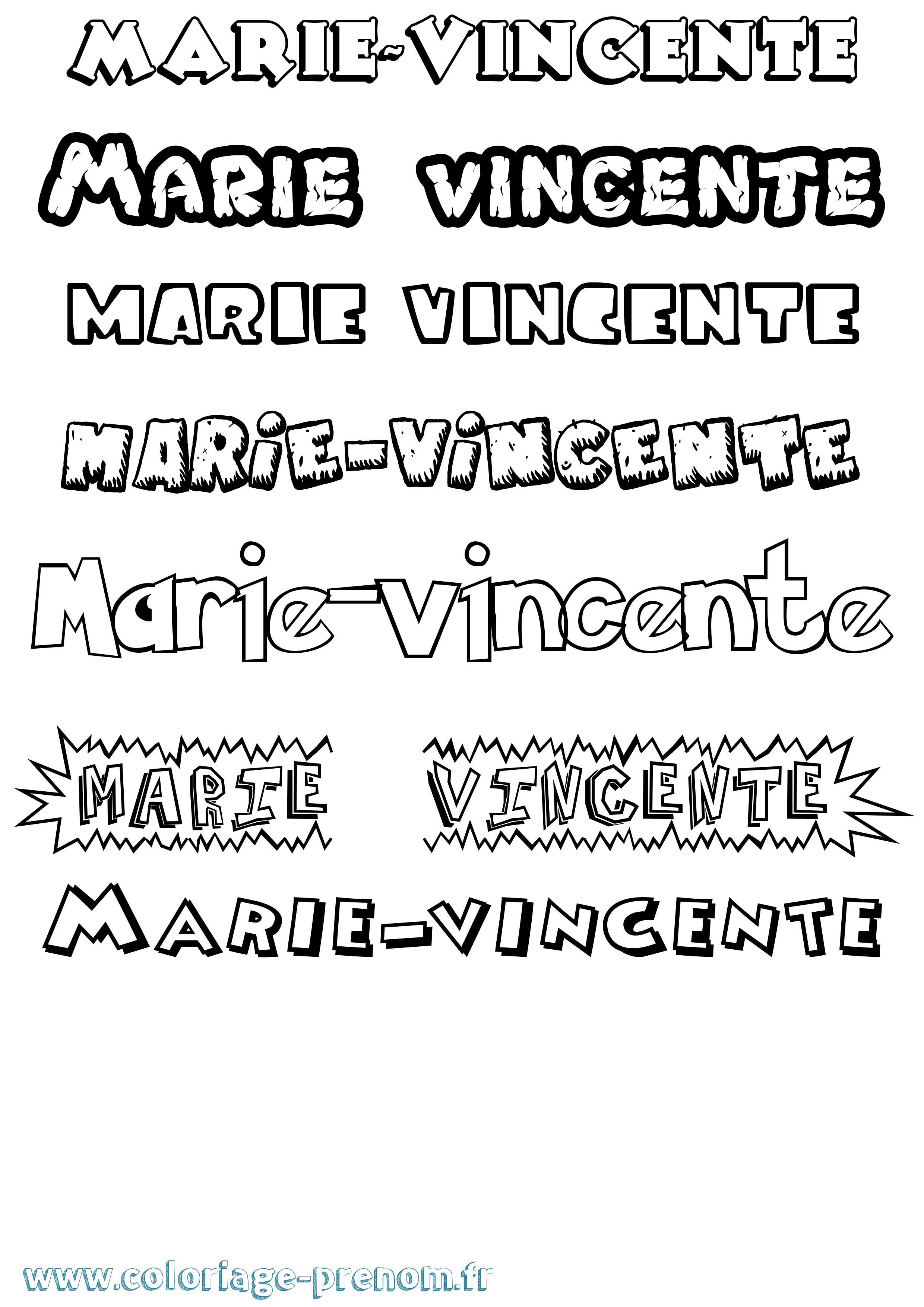 Coloriage Marie-Vincente Dessin Animé Coloriage prénom Marie-Vincente Dessin Animé
