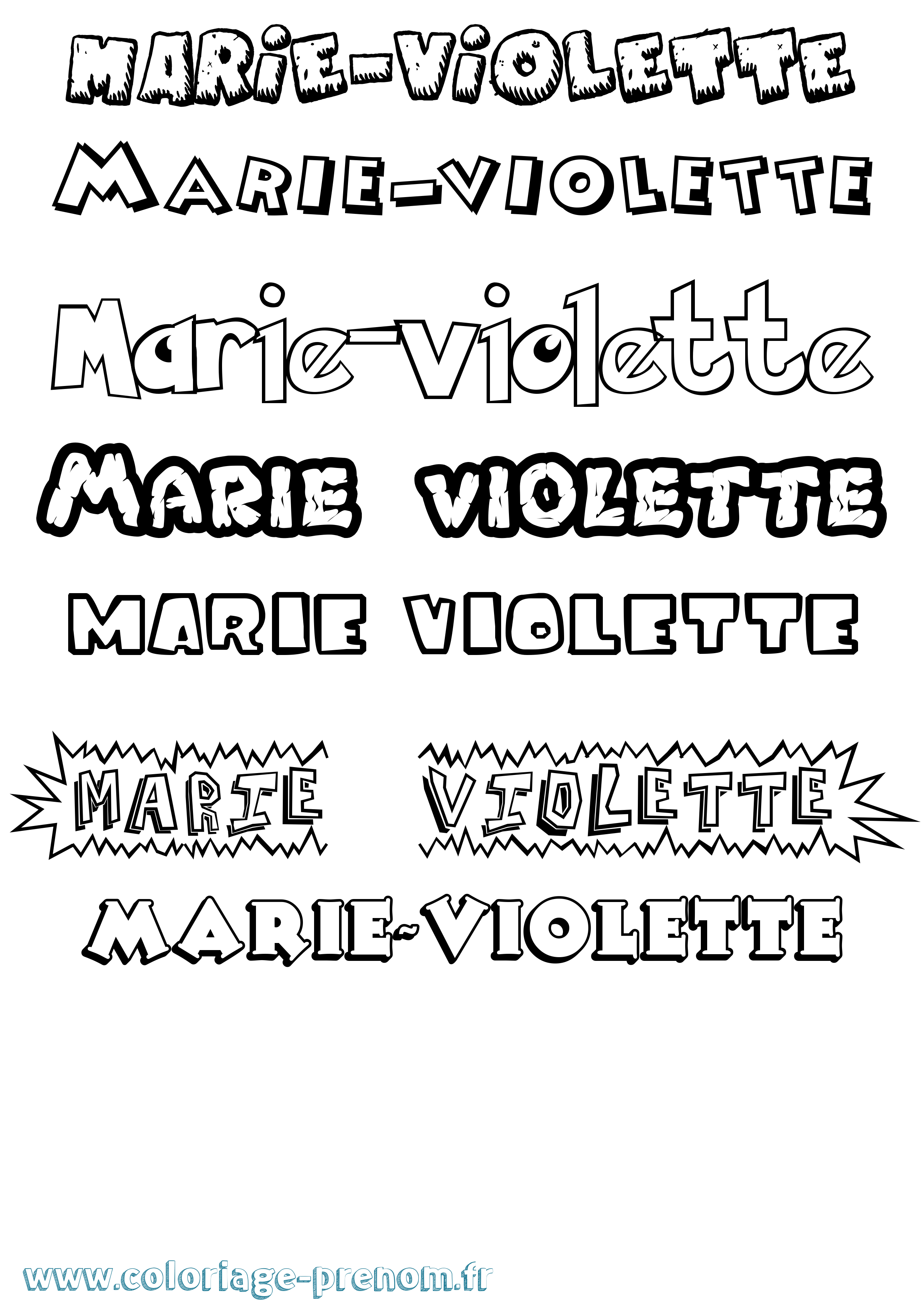 Coloriage Marie-Violette Dessin Animé Coloriage prénom Marie-Violette Dessin Animé