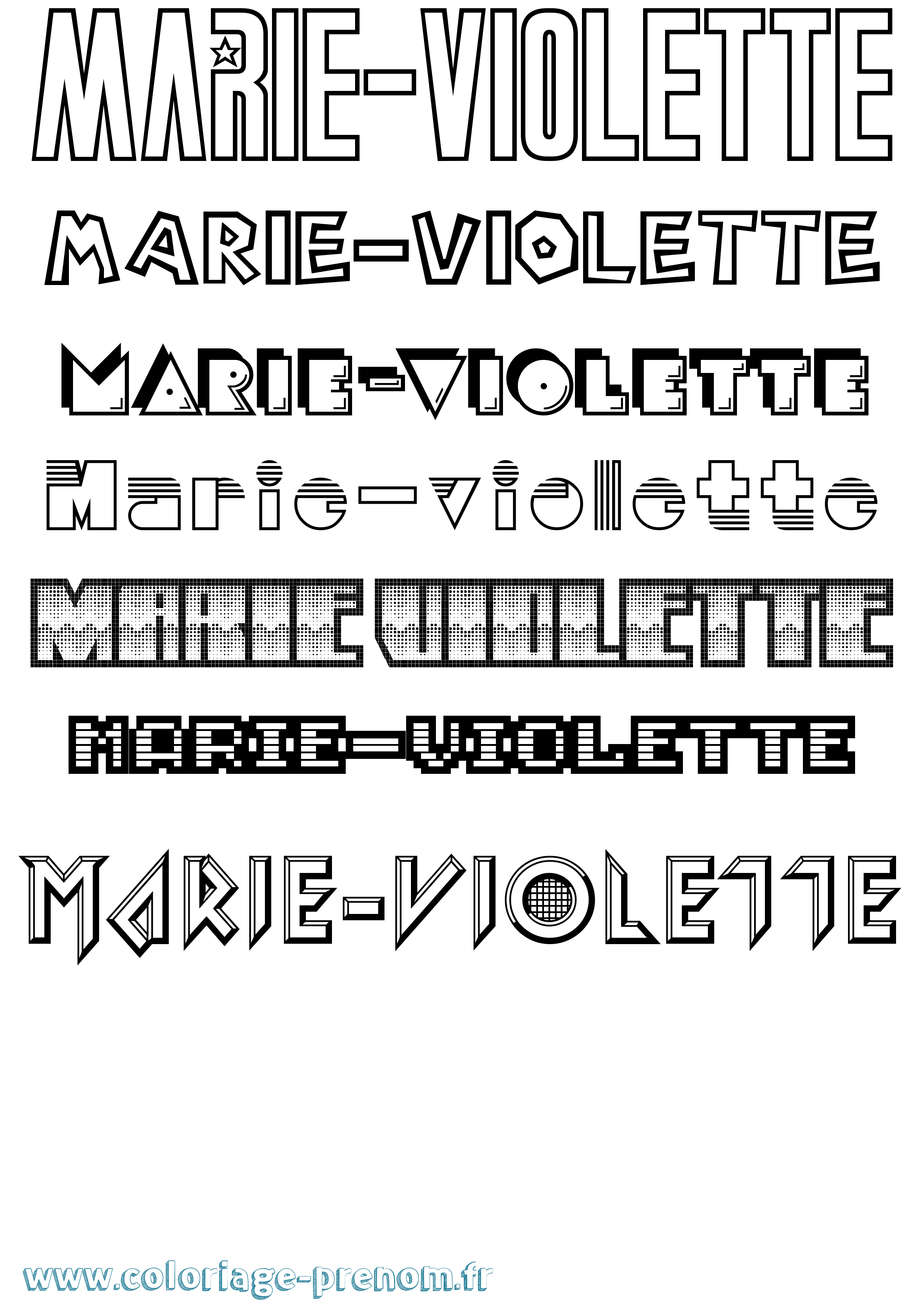 Coloriage Marie-Violette Jeux Vidéos Coloriage prénom Marie-Violette Jeux Vidéos