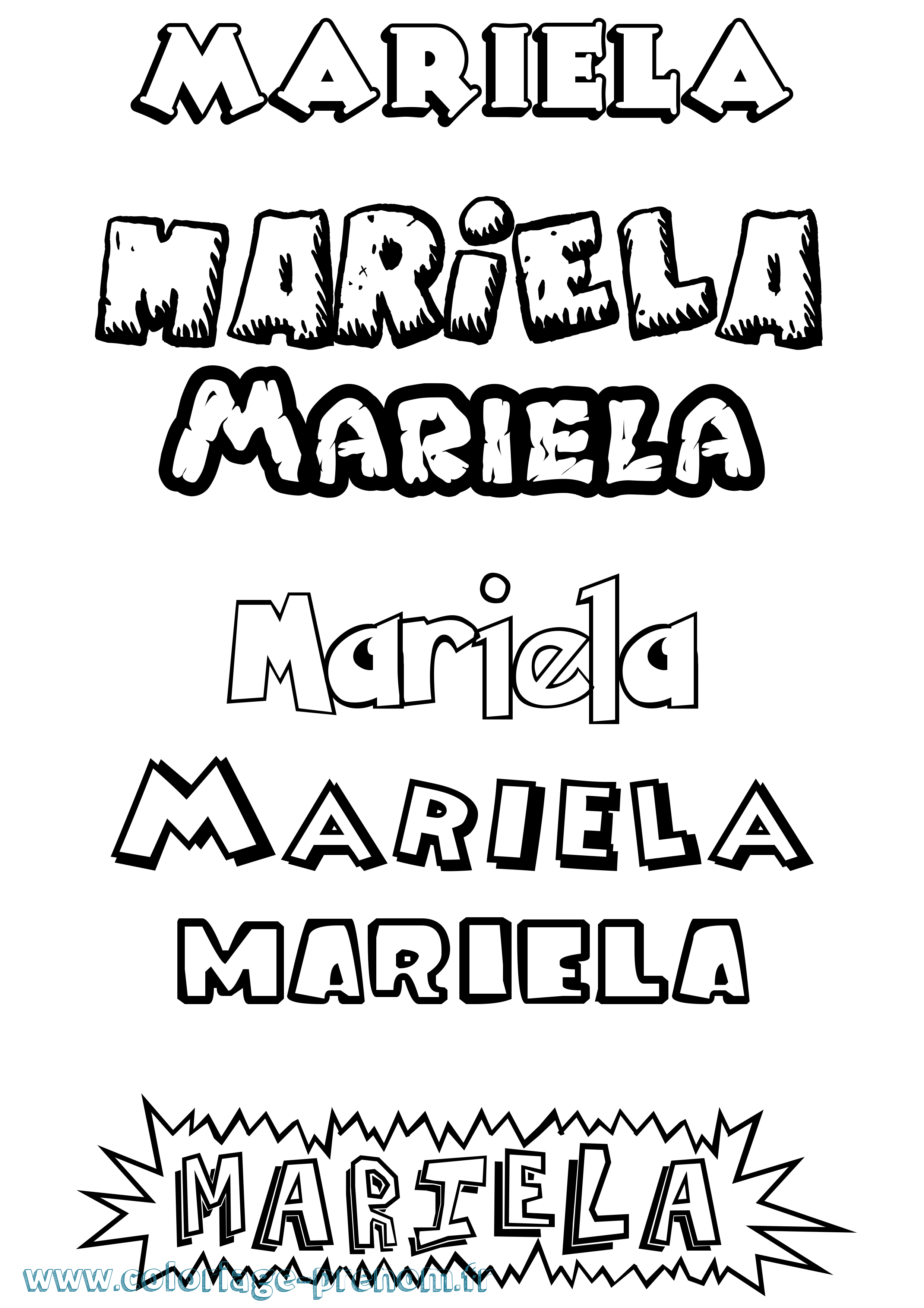 Coloriage Mariela Dessin Animé Coloriage prénom Mariela Dessin Animé