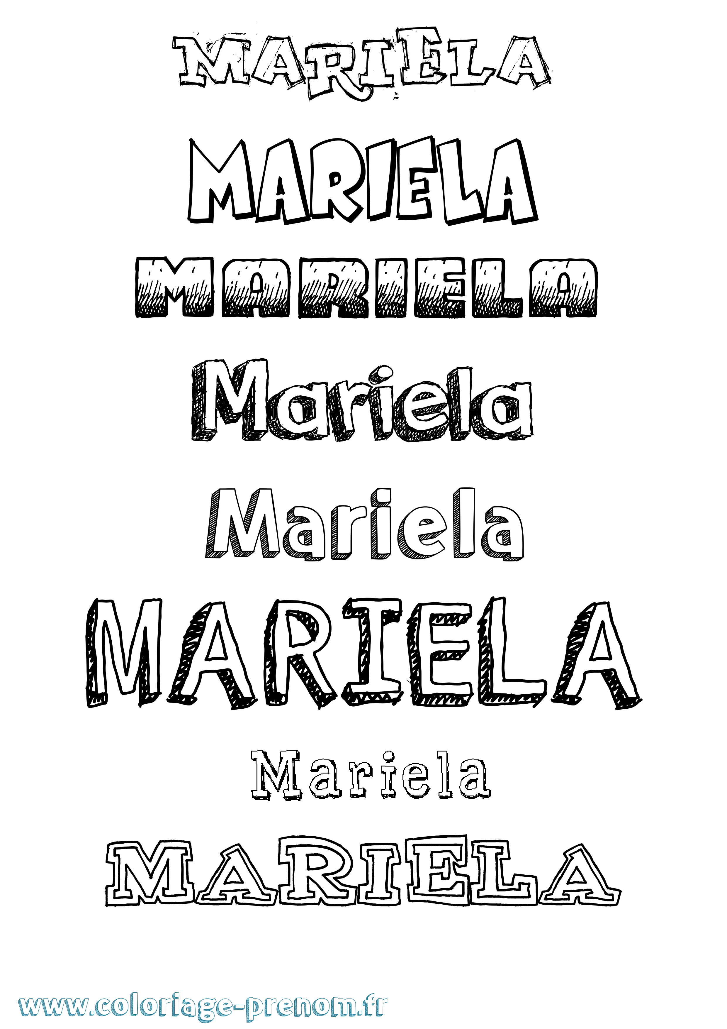 Coloriage Mariela Dessiné Coloriage prénom Mariela Dessiné