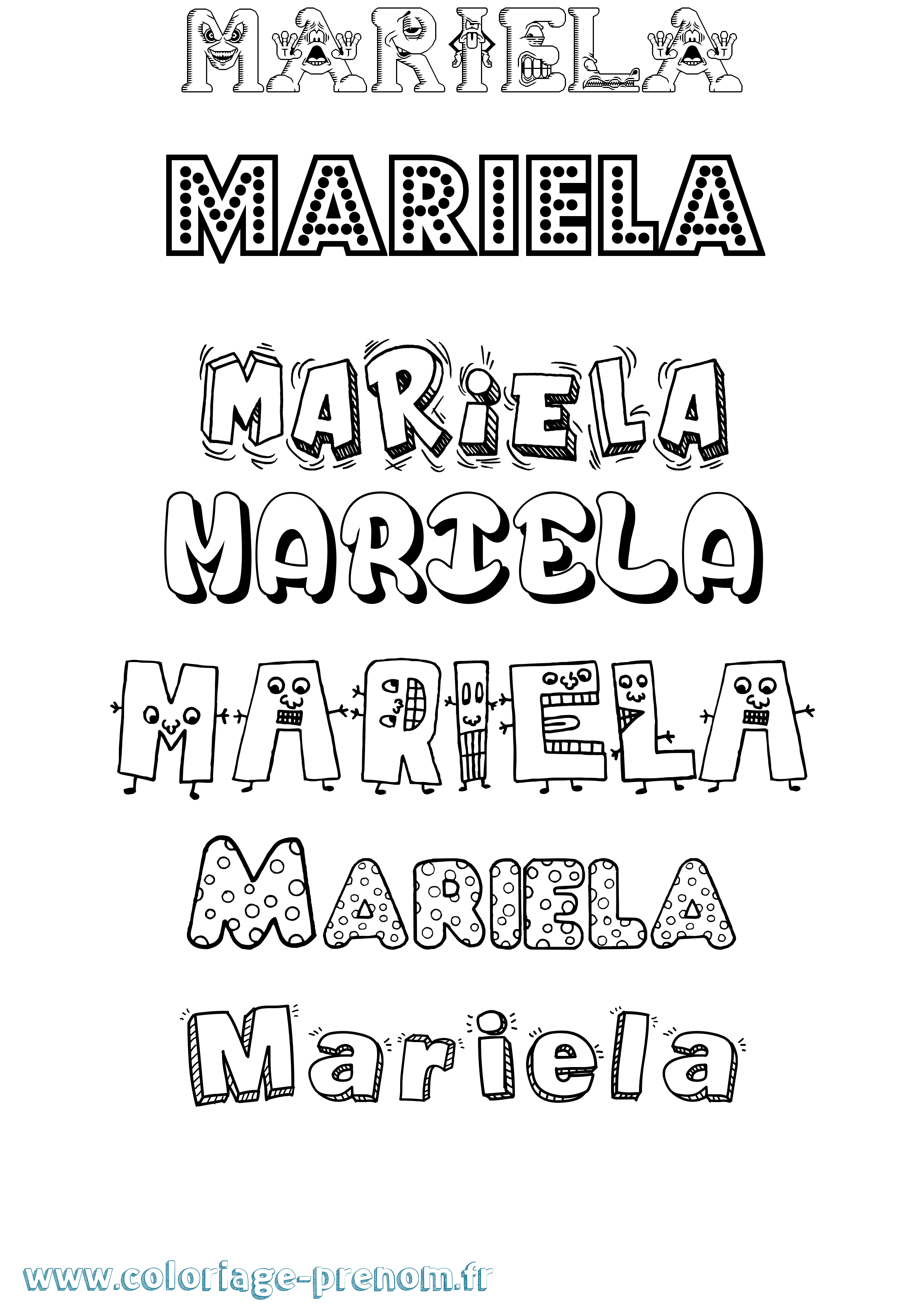 Coloriage Mariela Fun Coloriage prénom Mariela Fun