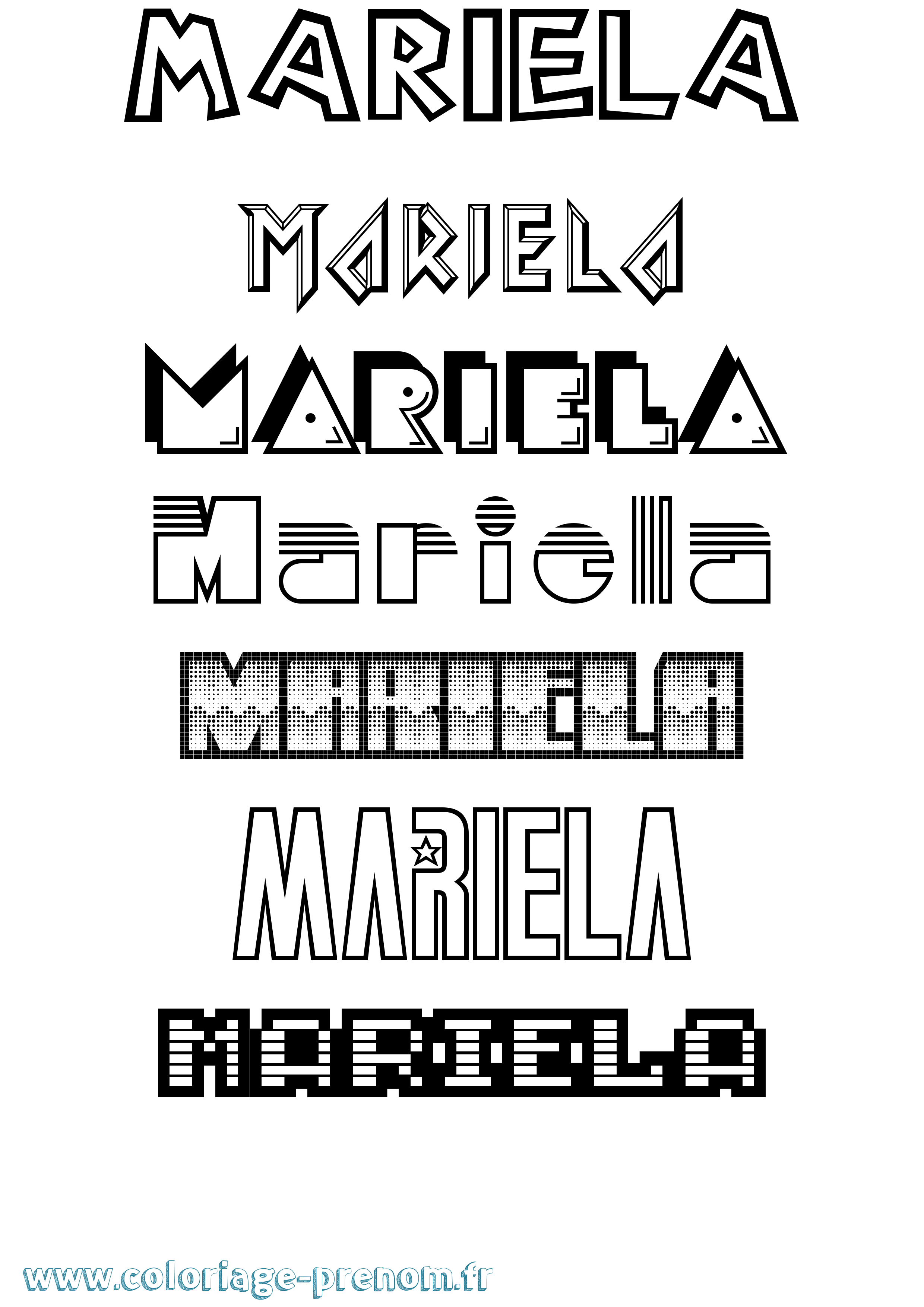 Coloriage Mariela Jeux Vidéos Coloriage prénom Mariela Jeux Vidéos