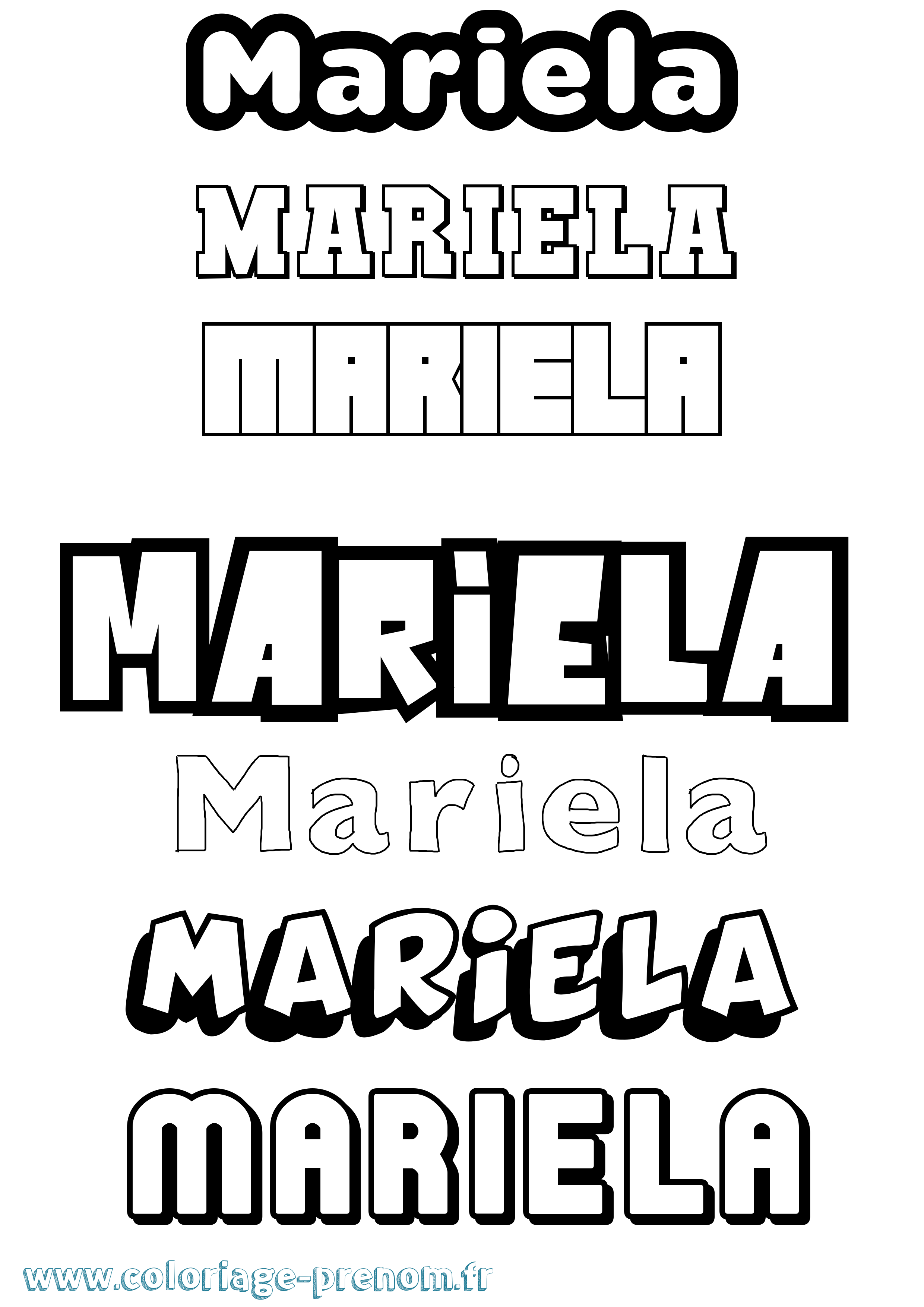 Coloriage Mariela Simple Coloriage prénom Mariela Simple