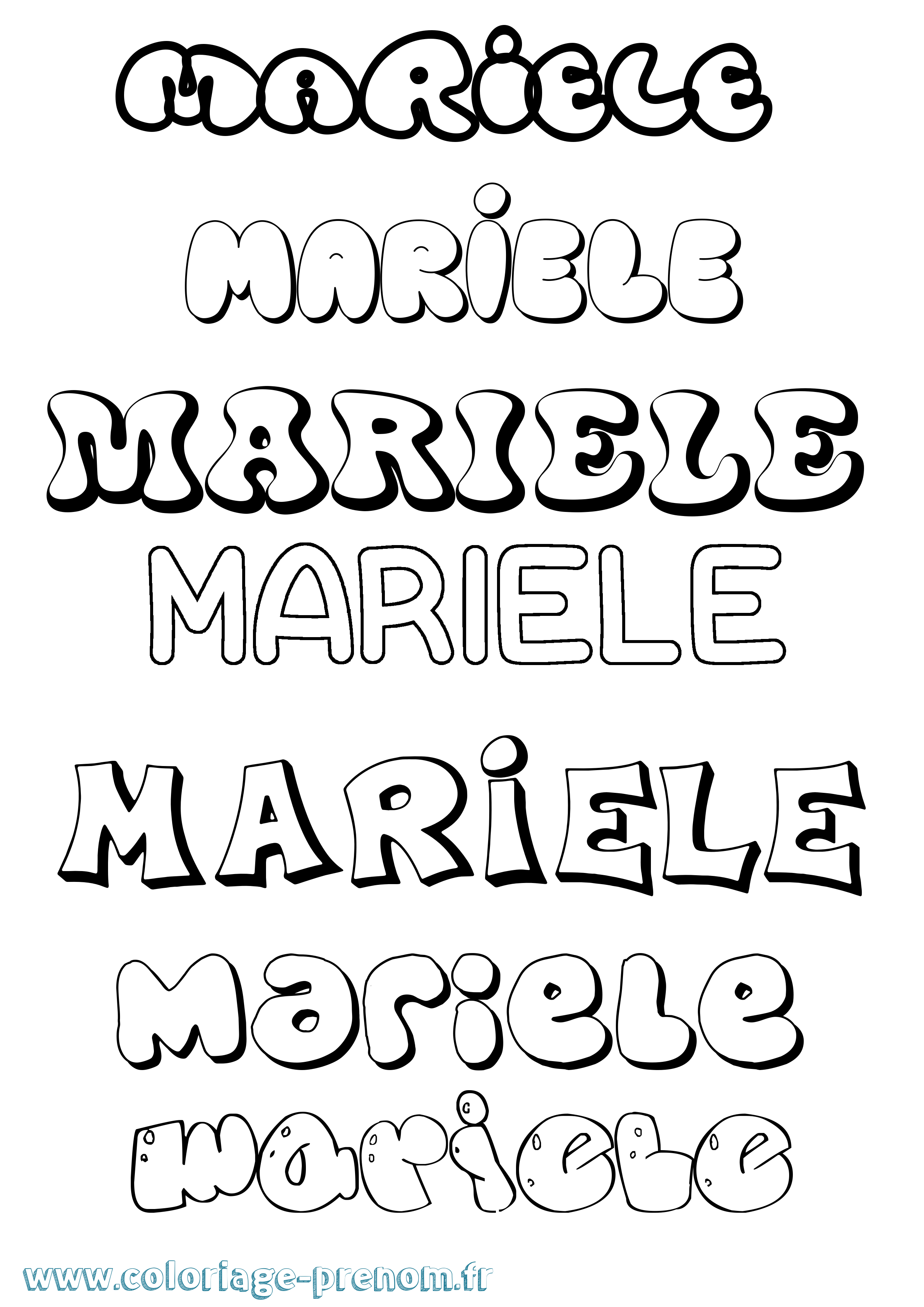 Coloriage Mariele Bubble Coloriage prénom Mariele Bubble
