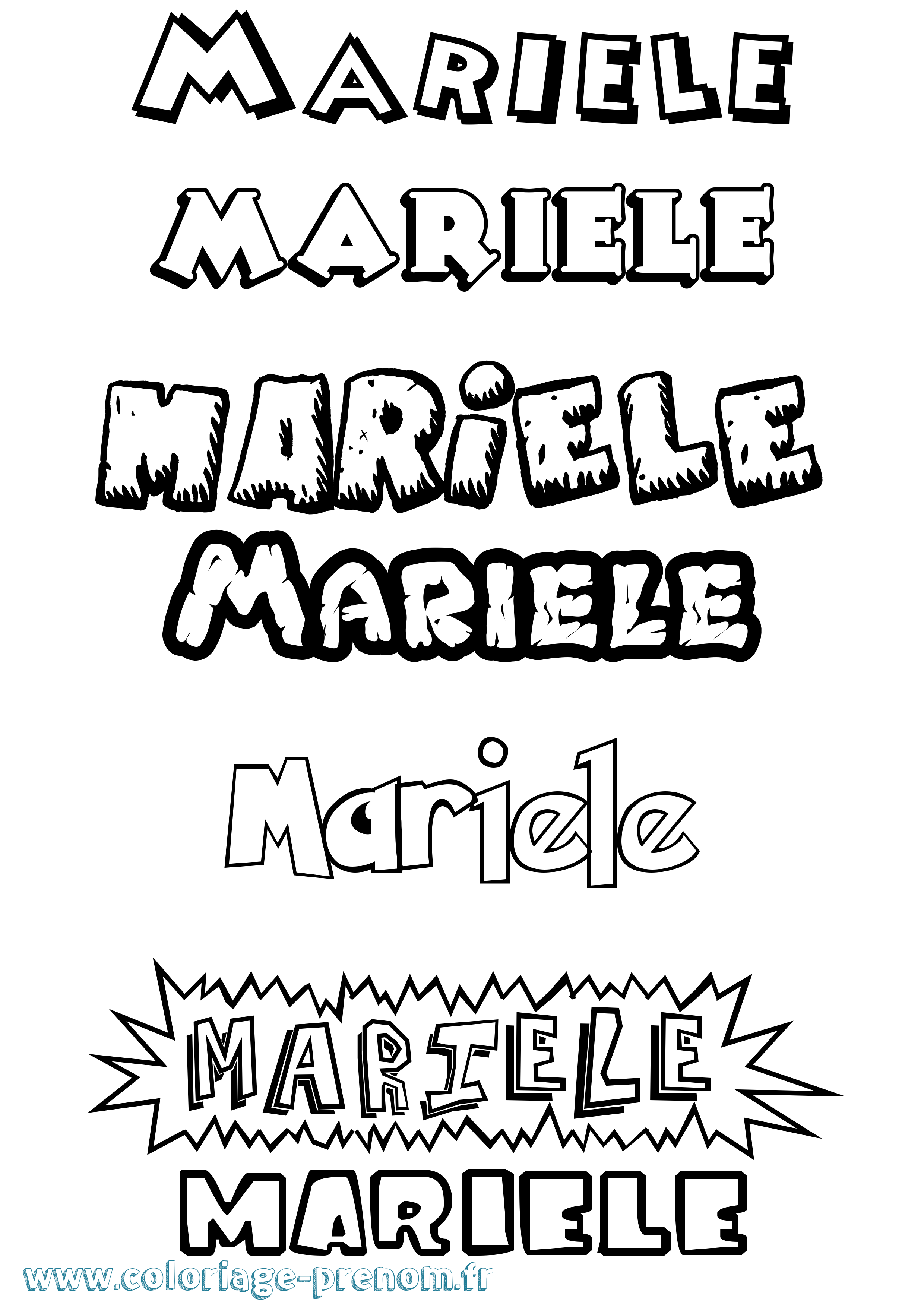 Coloriage Mariele Dessin Animé Coloriage prénom Mariele Dessin Animé