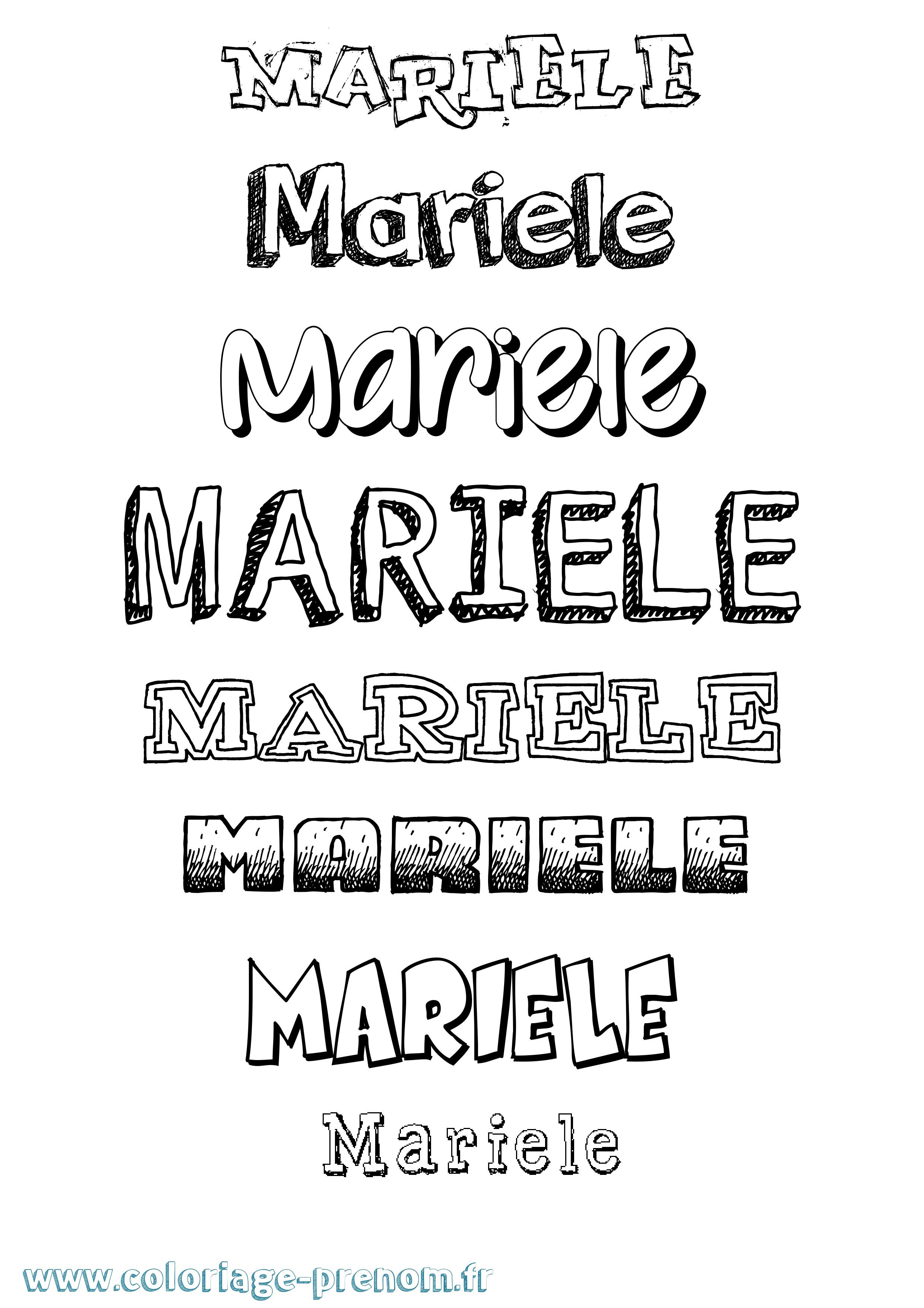 Coloriage Mariele Dessiné Coloriage prénom Mariele Dessiné