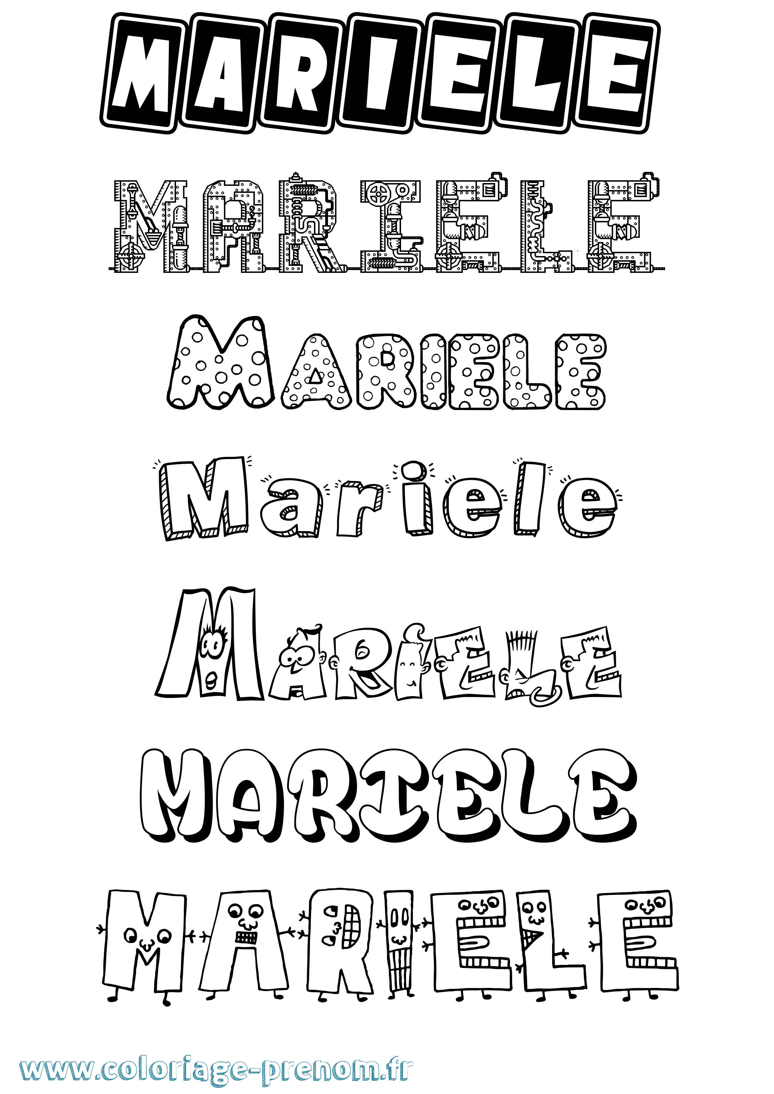 Coloriage Mariele Fun Coloriage prénom Mariele Fun