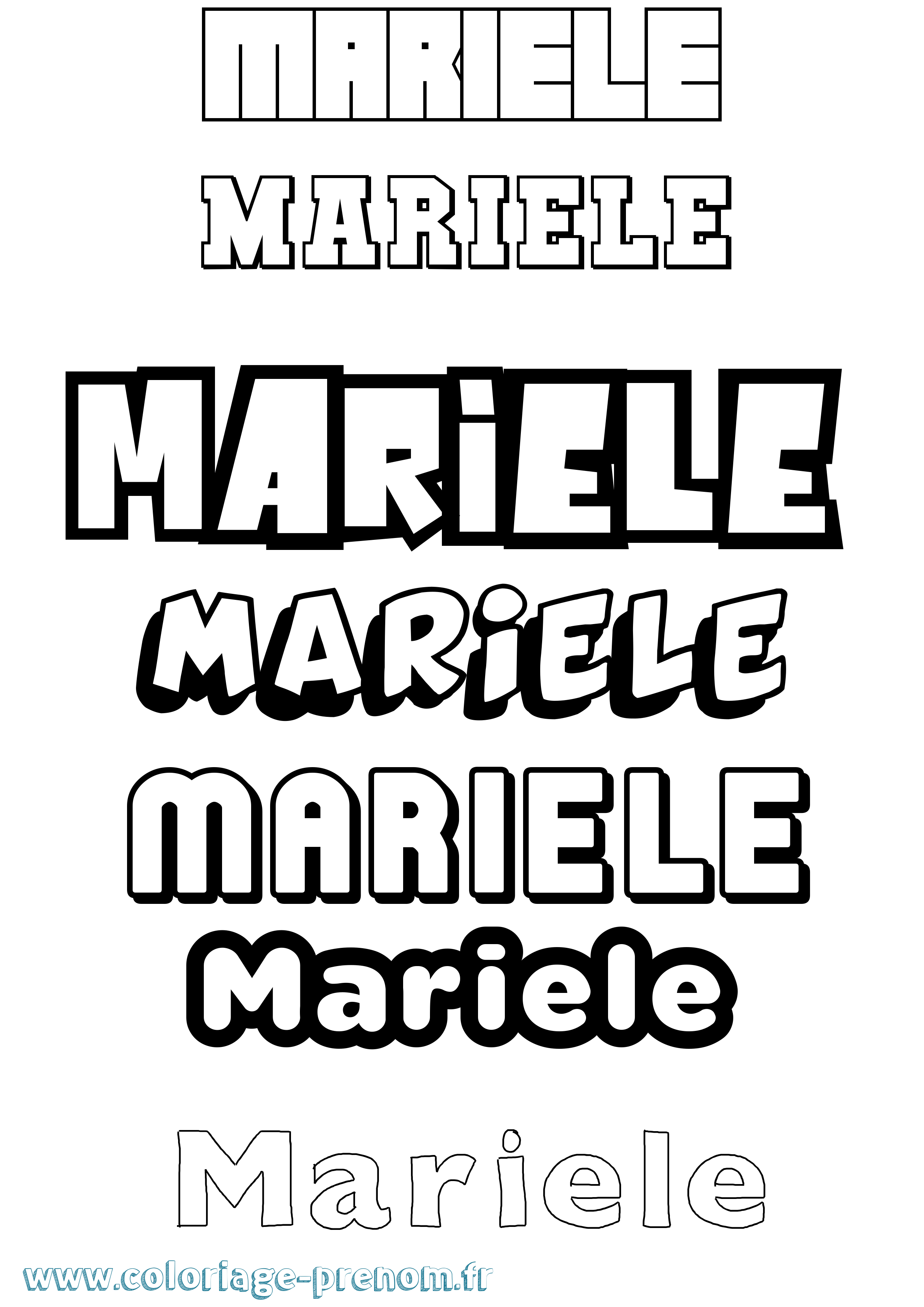 Coloriage Mariele Simple Coloriage prénom Mariele Simple