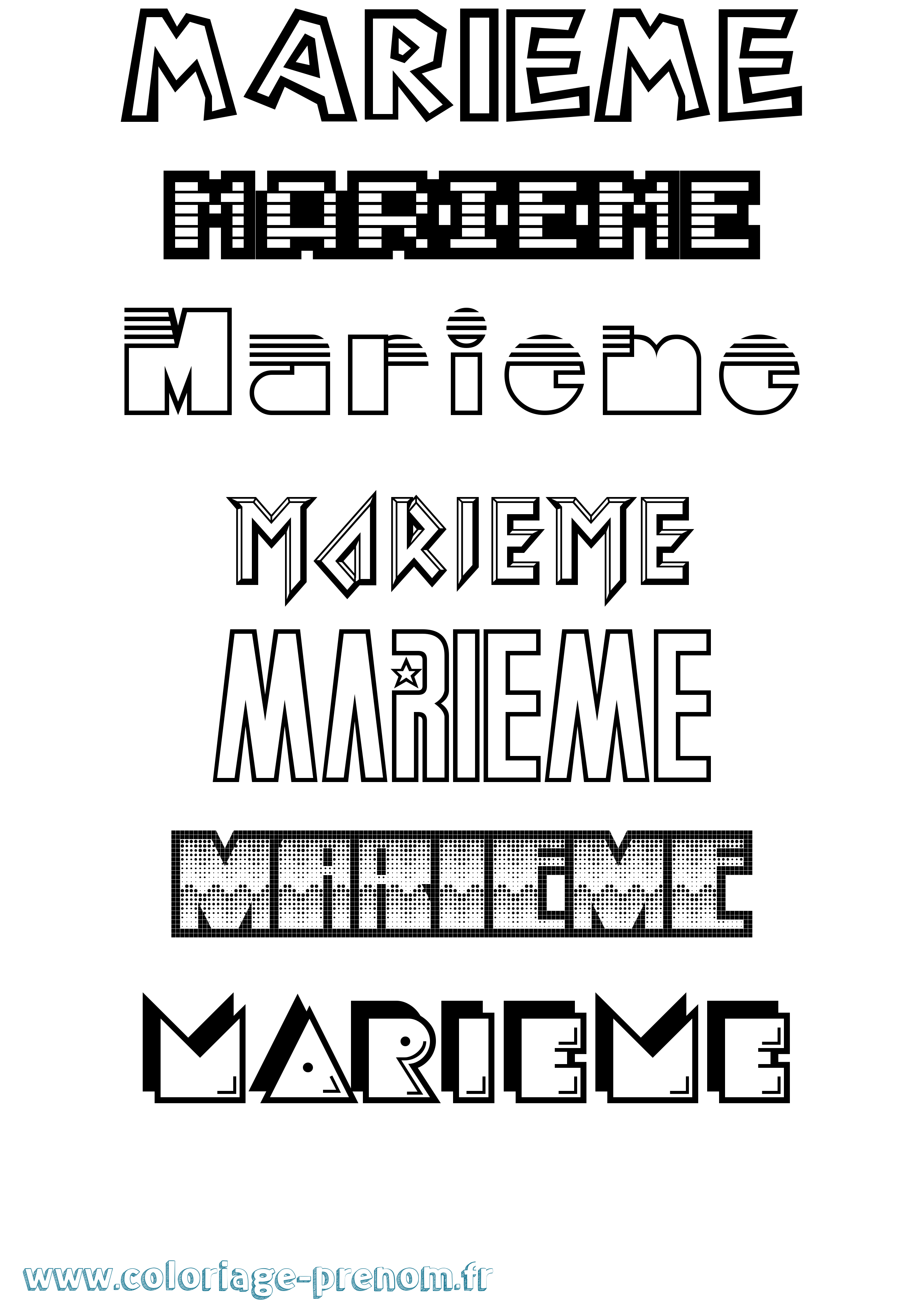 Coloriage Marieme Jeux Vidéos Coloriage prénom Marieme Jeux Vidéos