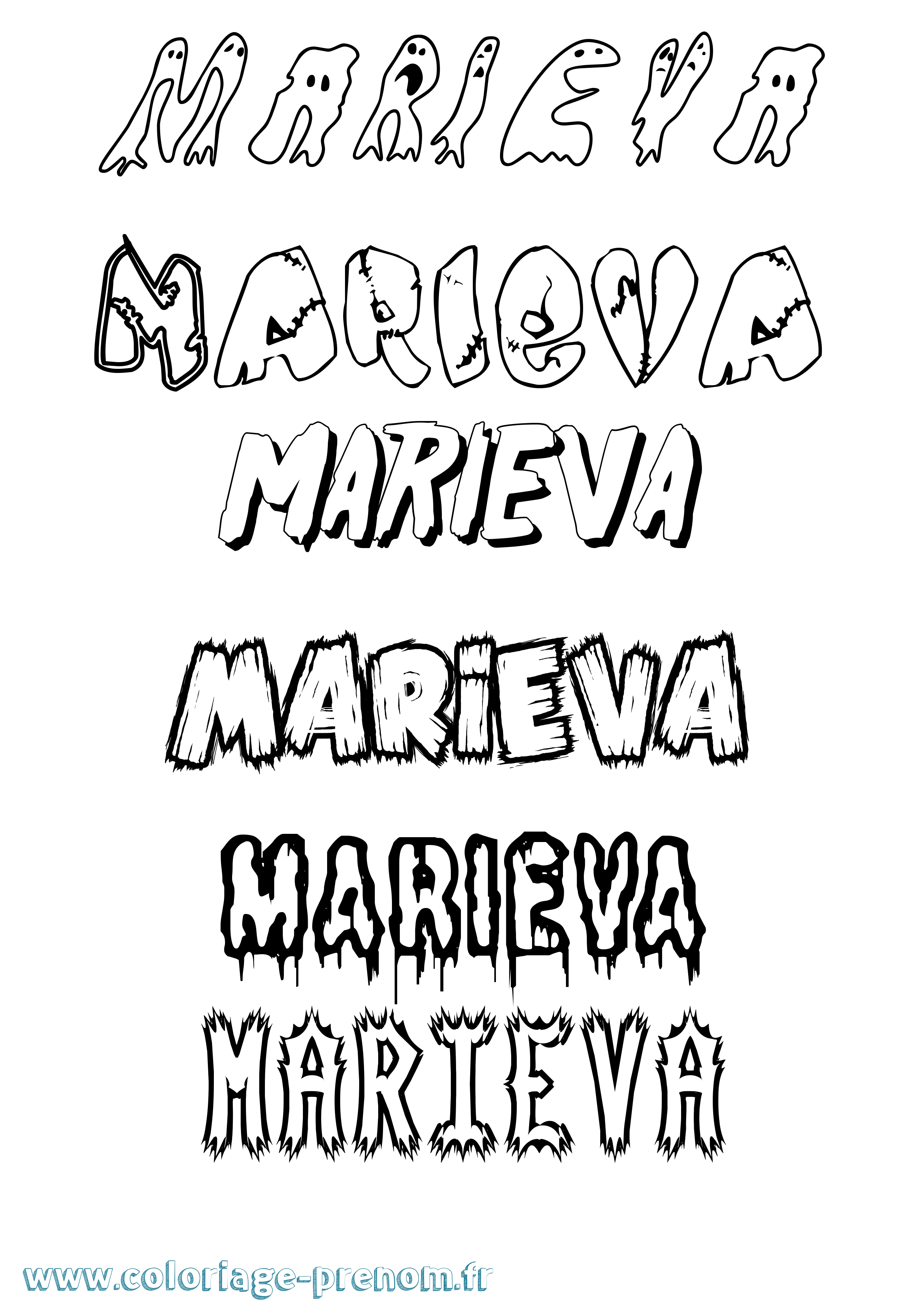 Coloriage Marieva Frisson Coloriage prénom Marieva Frisson