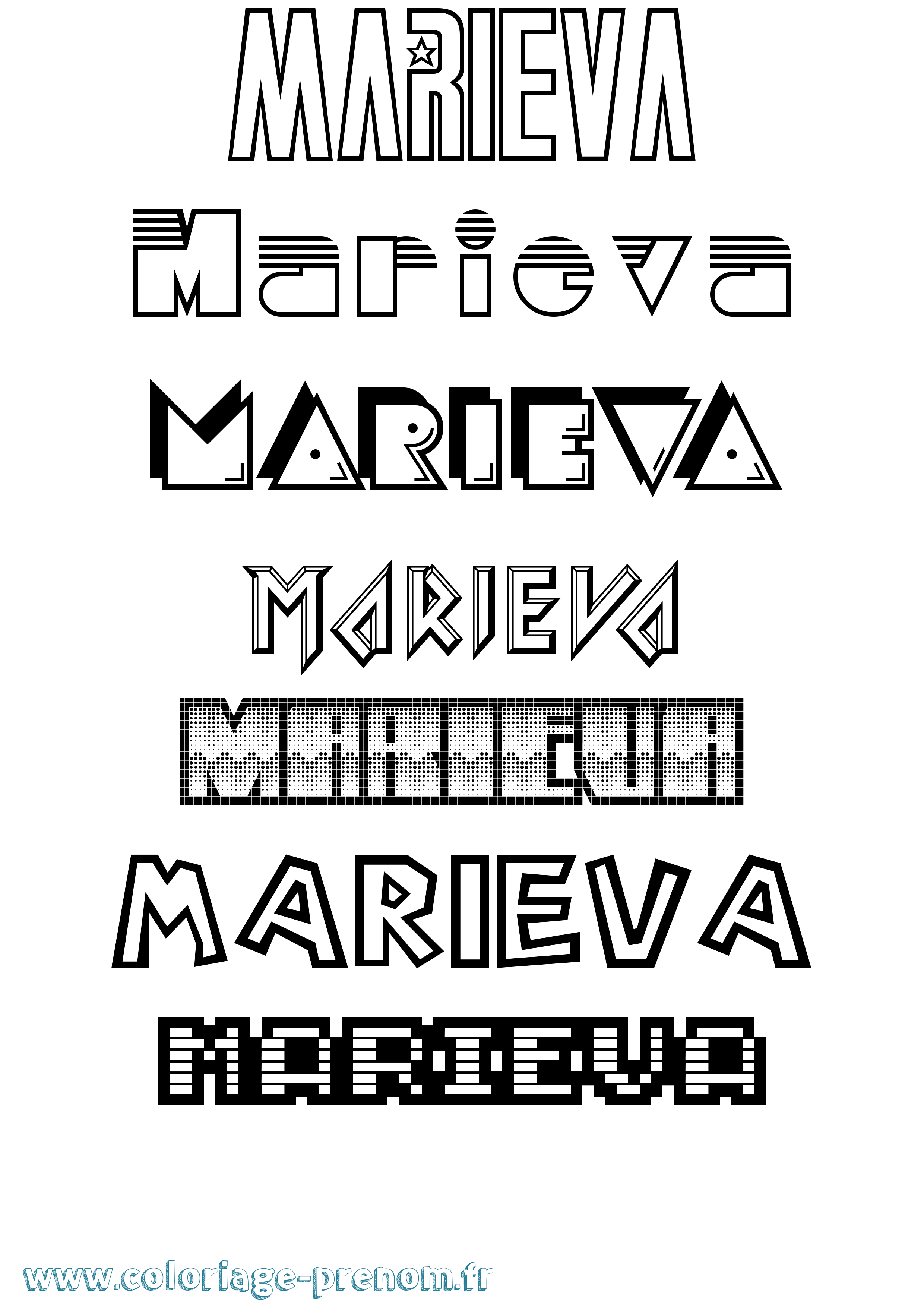 Coloriage Marieva Jeux Vidéos Coloriage prénom Marieva Jeux Vidéos