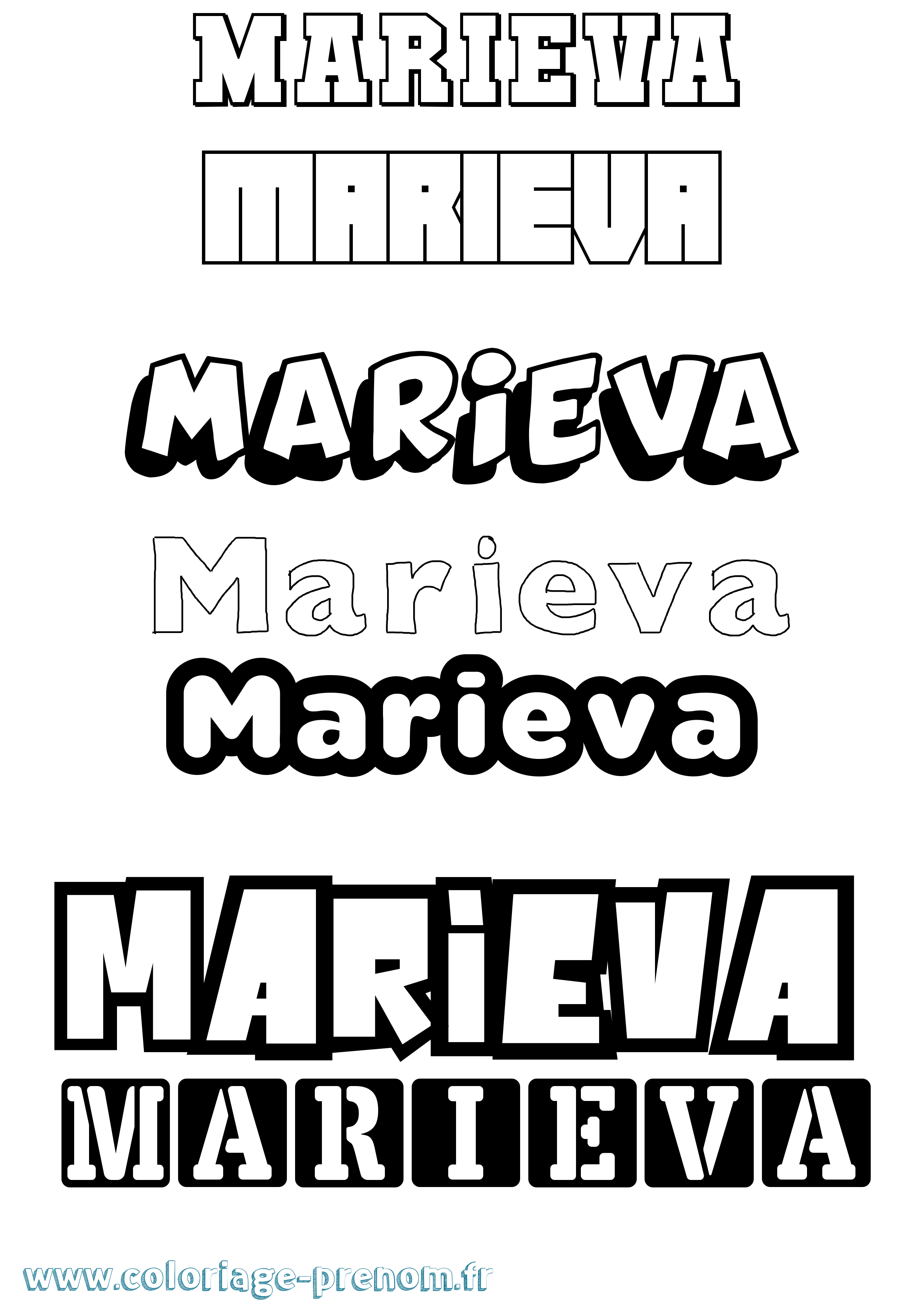 Coloriage Marieva Simple Coloriage prénom Marieva Simple